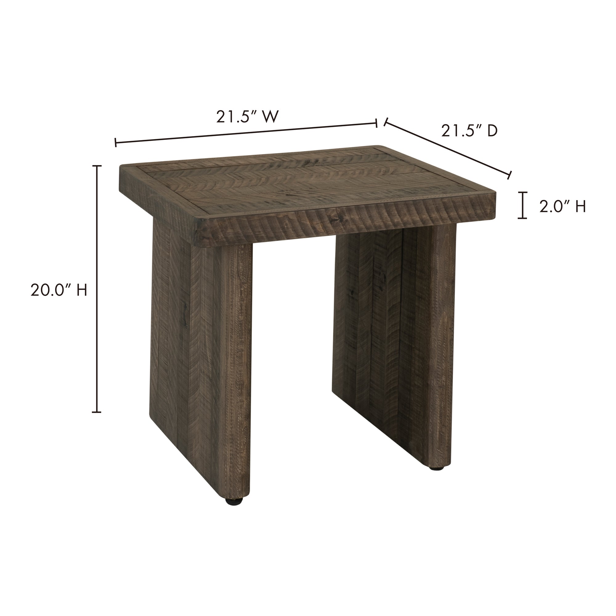 Moes Monterey End Table Aged Brown FR-1026-29