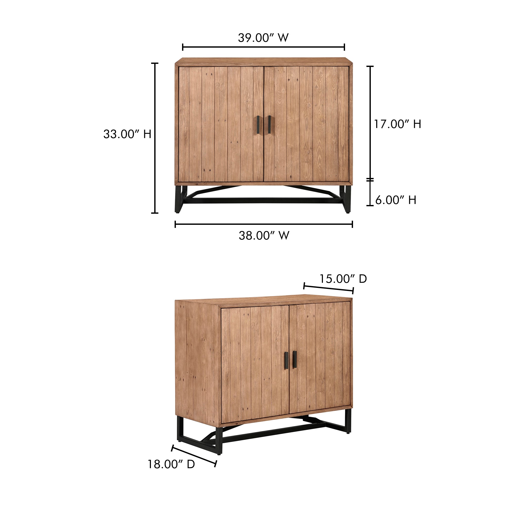Moes Sierra 2 Door Cabinet Natural FR-1035-23