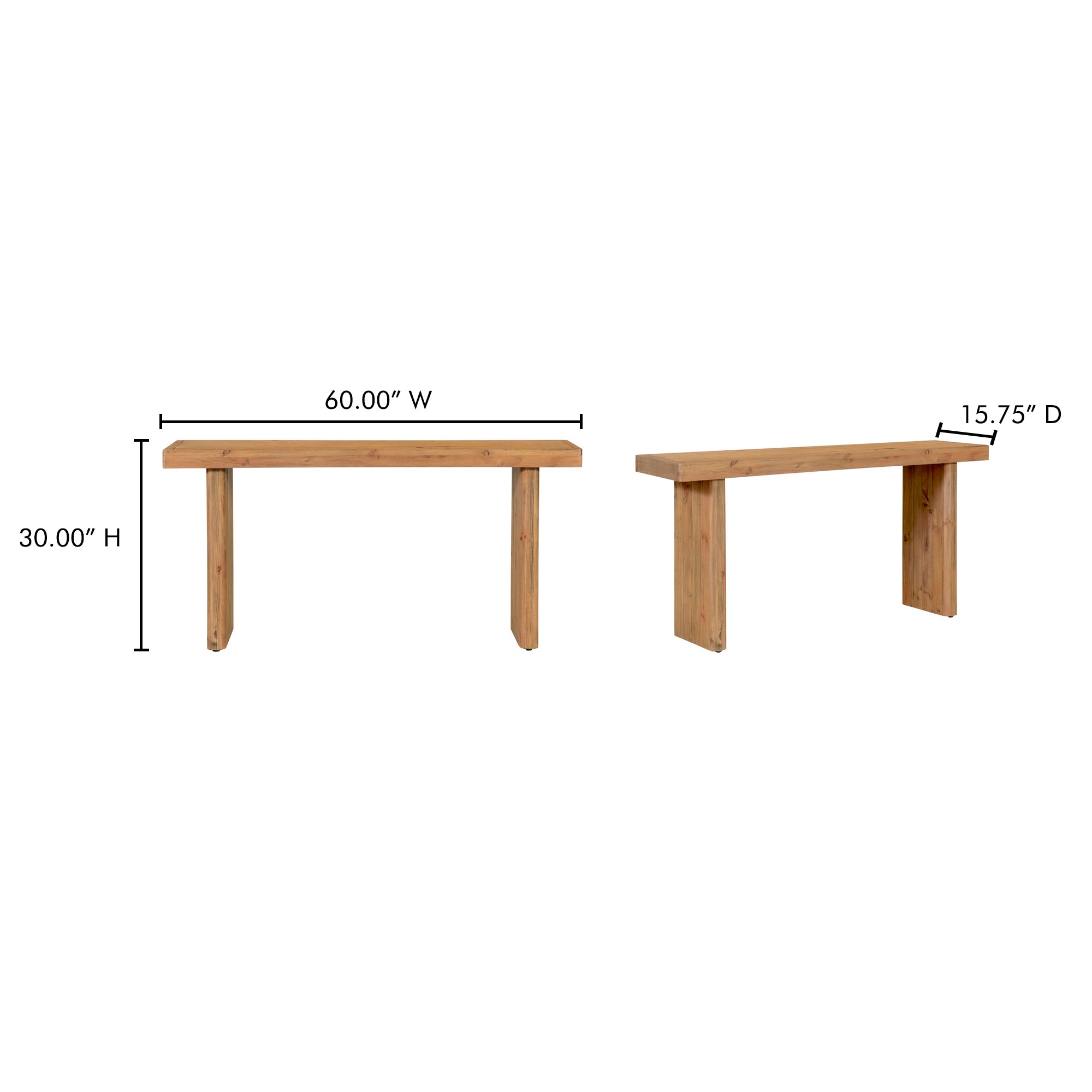 Moes Monterey Console Table Rustic Blonde FR-1037-21