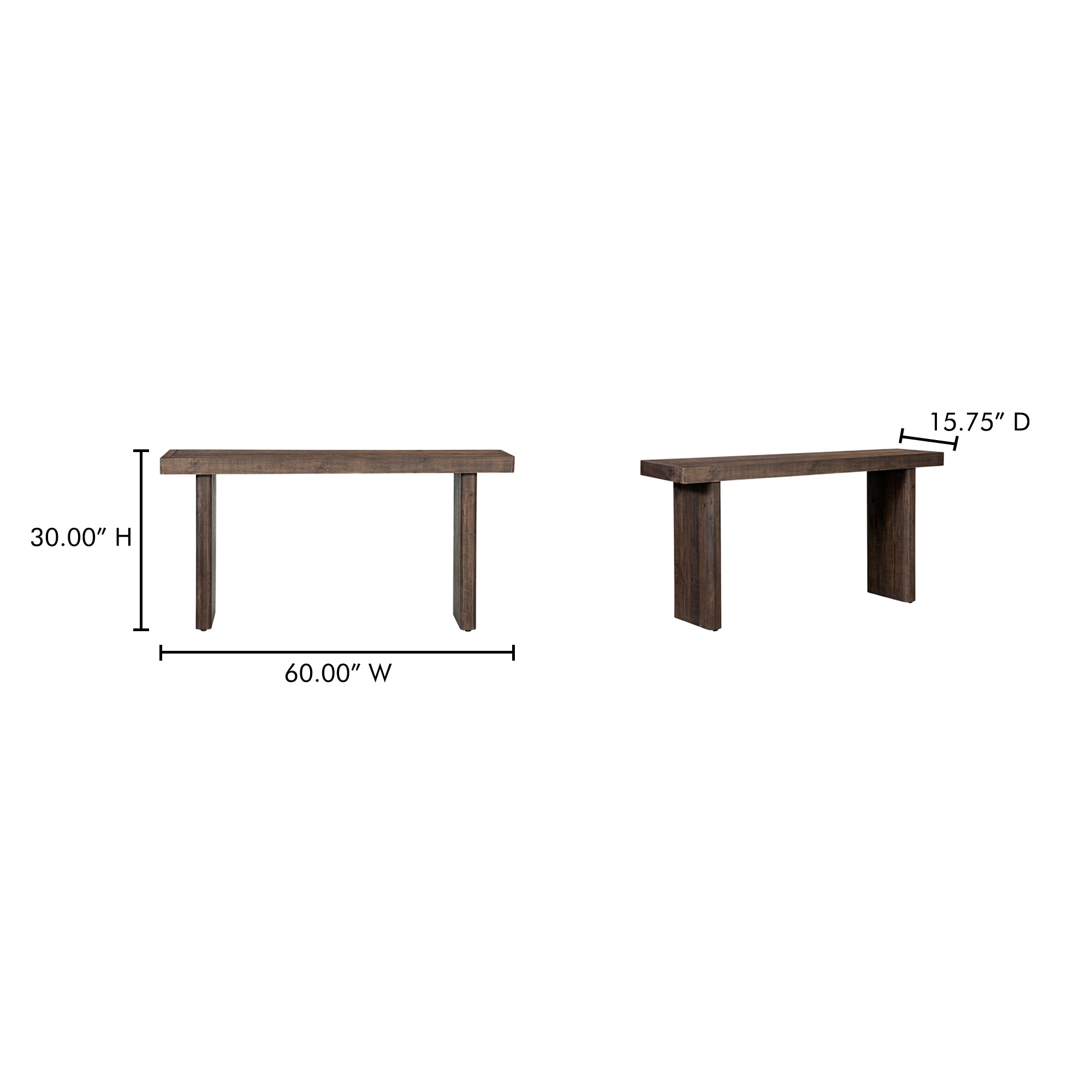 Moes Monterey Console Table Aged Brown FR-1037-29