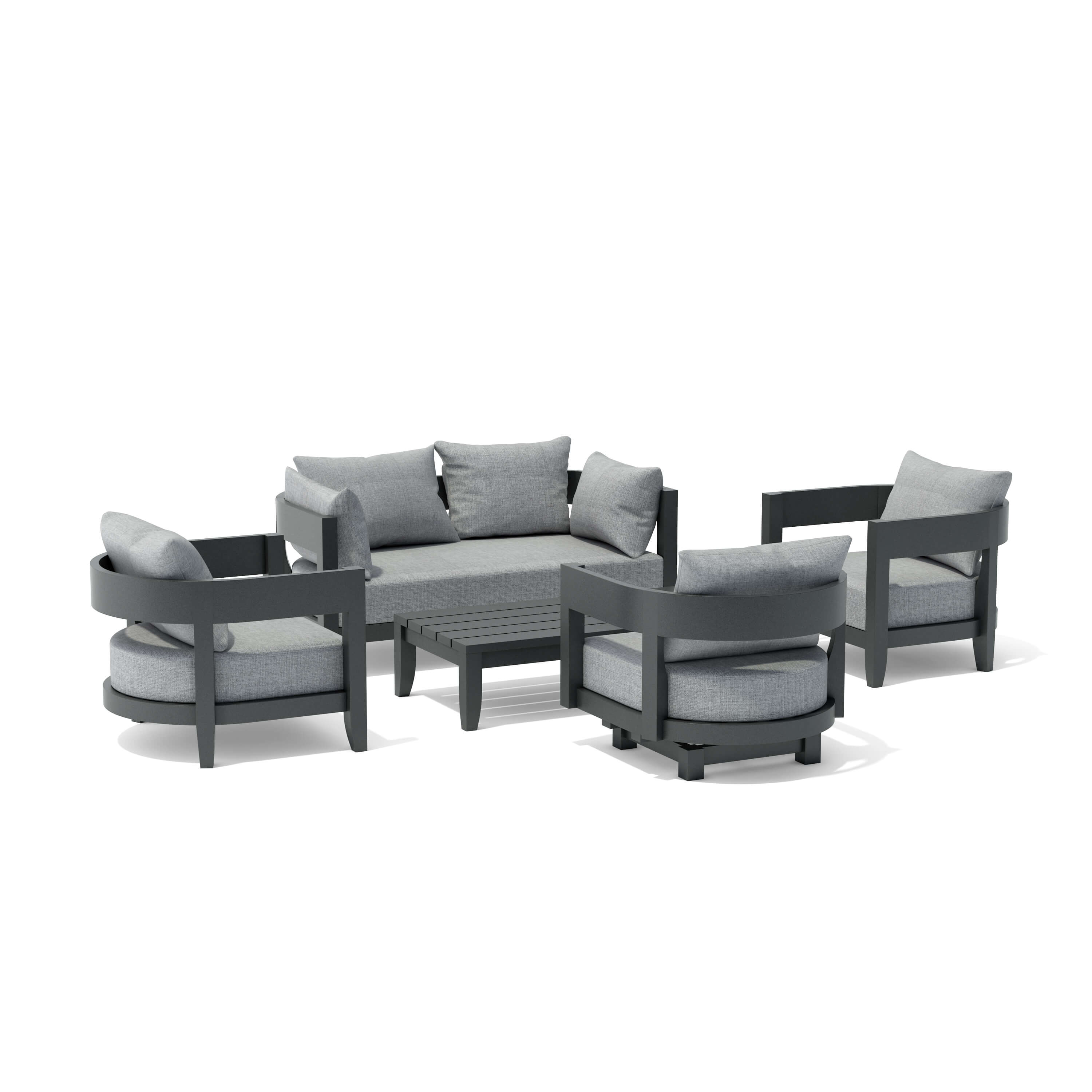 Set-173-Al 5-Pc Coronado Aluminum Deep Seating Set