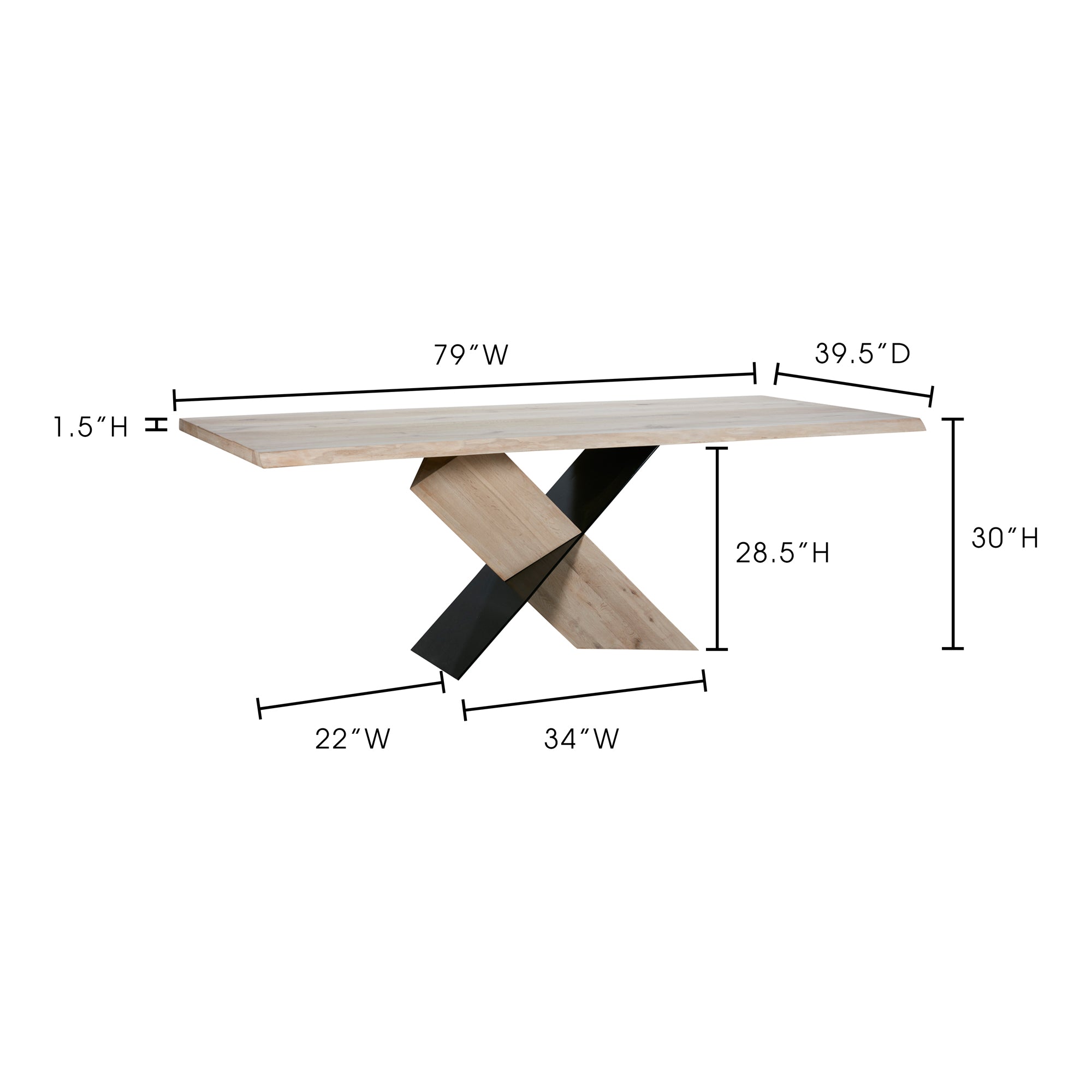 Moes Instinct Dining Table Natural FZ-1003-24-0