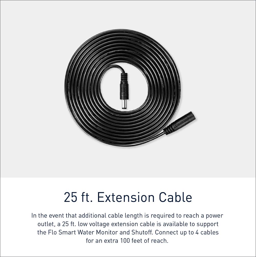 Flo Smart Water Monitor & Shutoff 25' Extension Cable