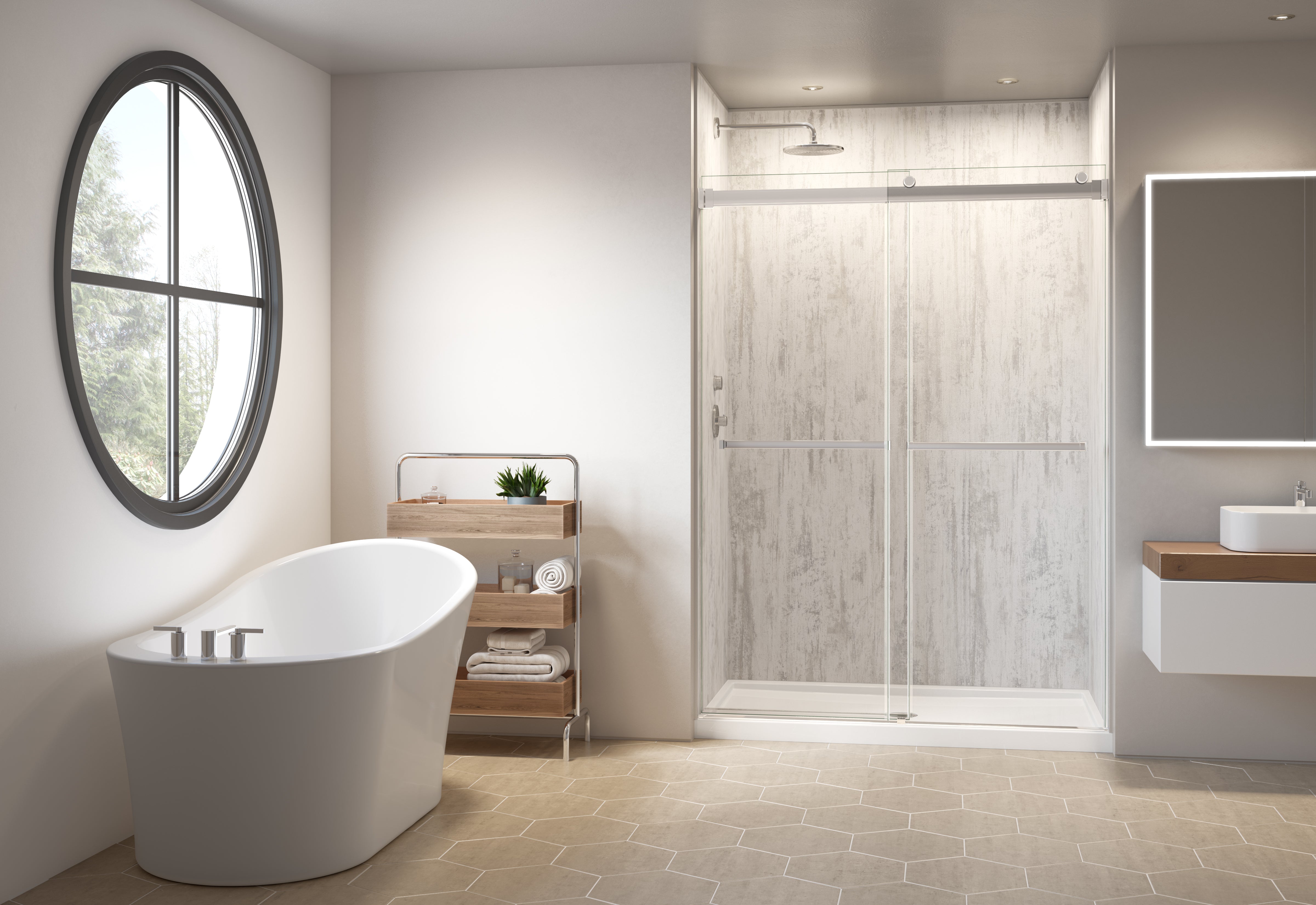 Fibo by Fleurco wall systems Alcove Shower Walls