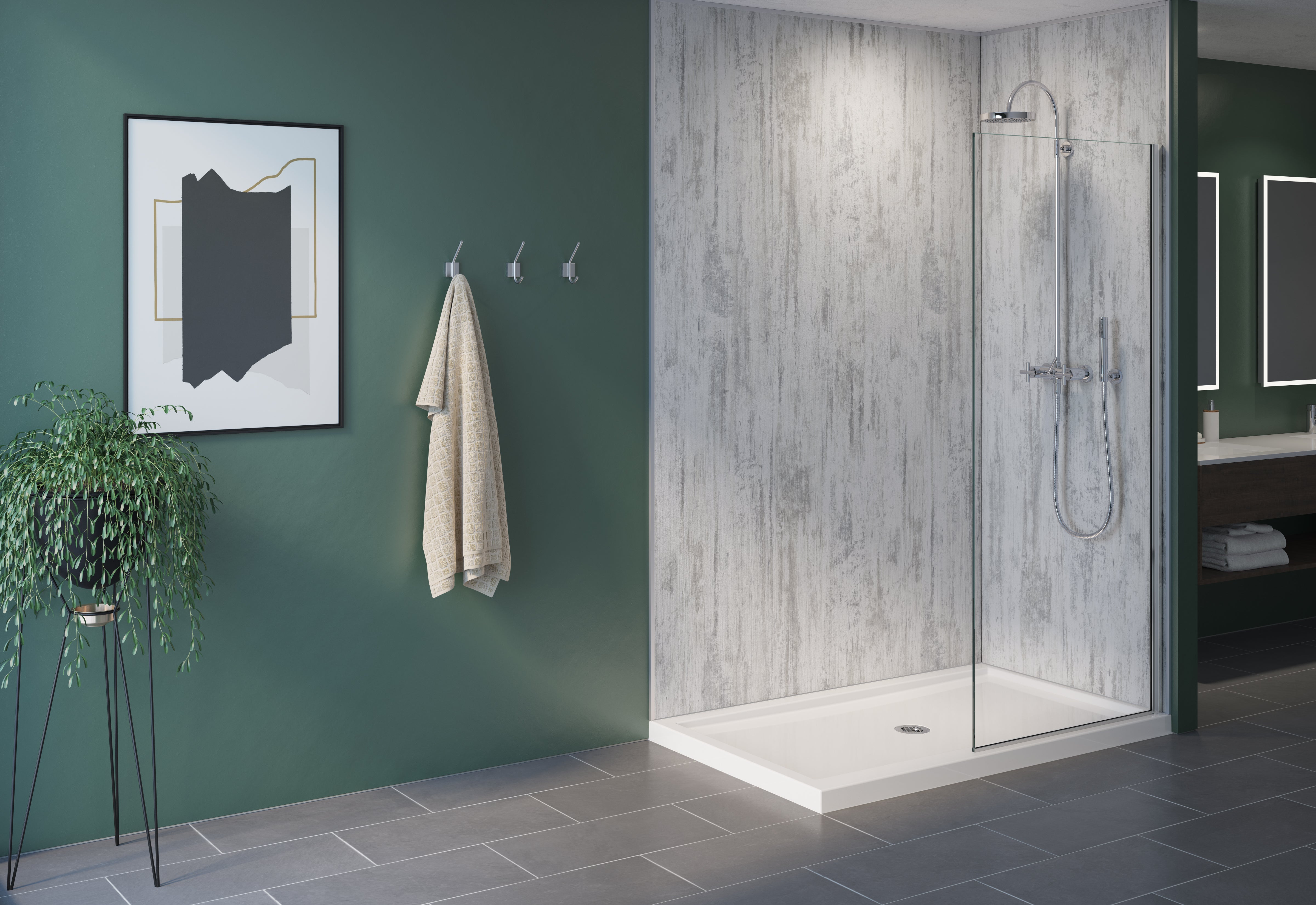 Fibo by Fleurco wall systems 2 sided Shower Walls