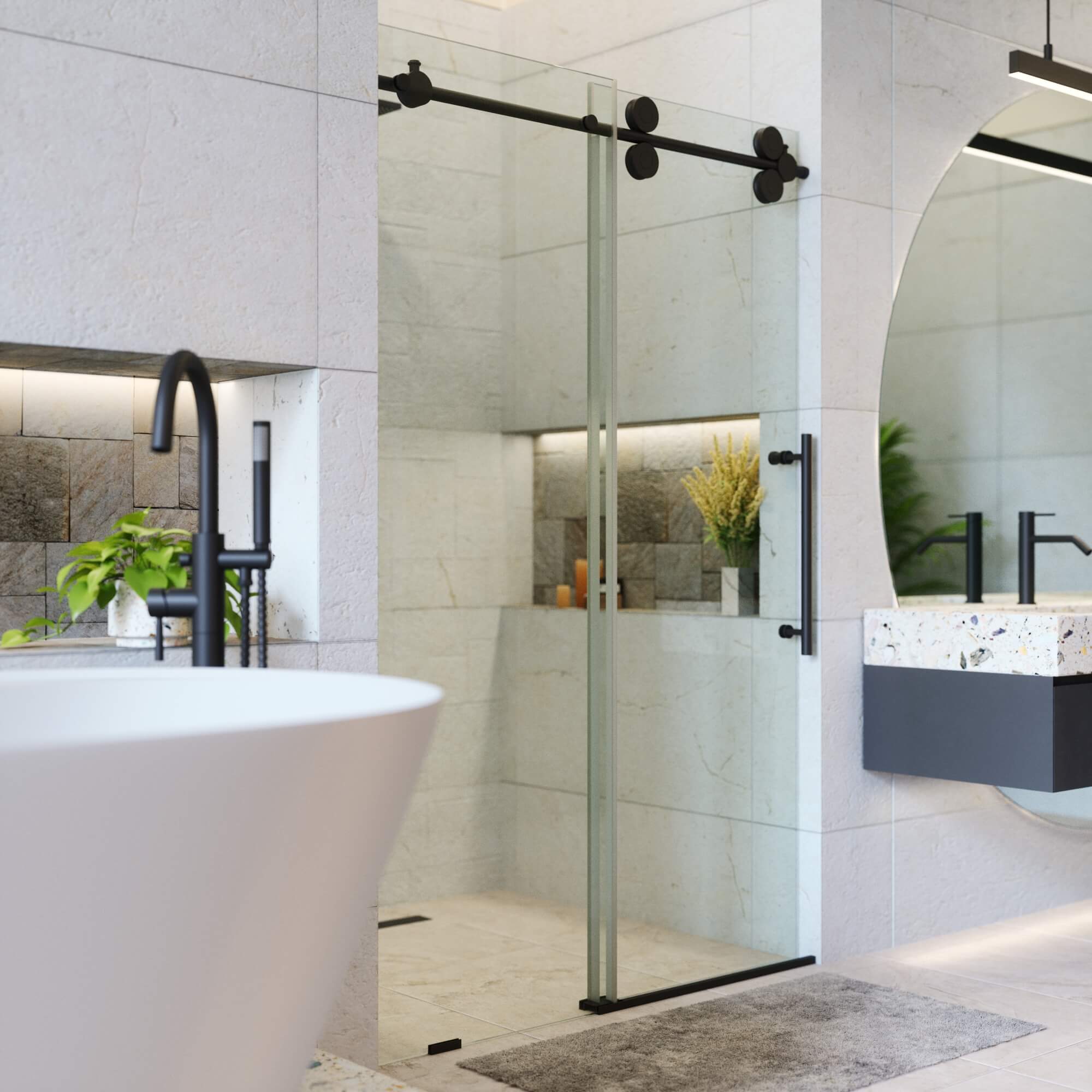 Shower Door Sliding Frameless