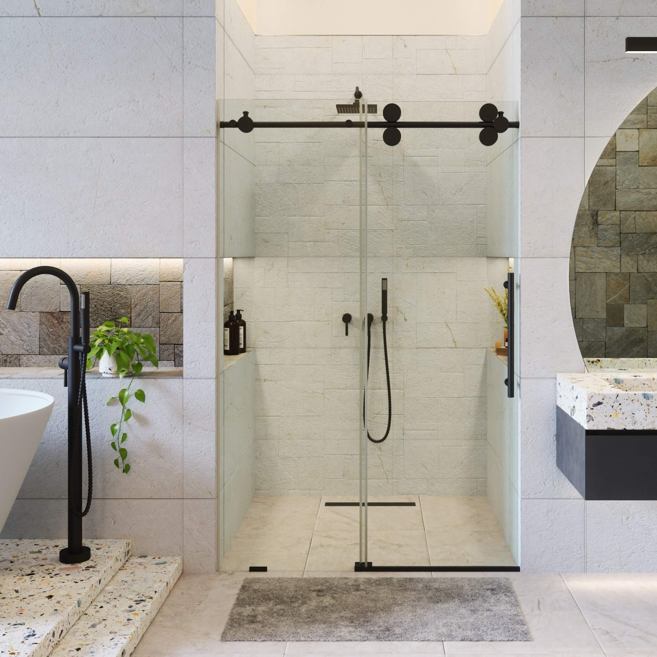 Shower Door Sliding Frameless