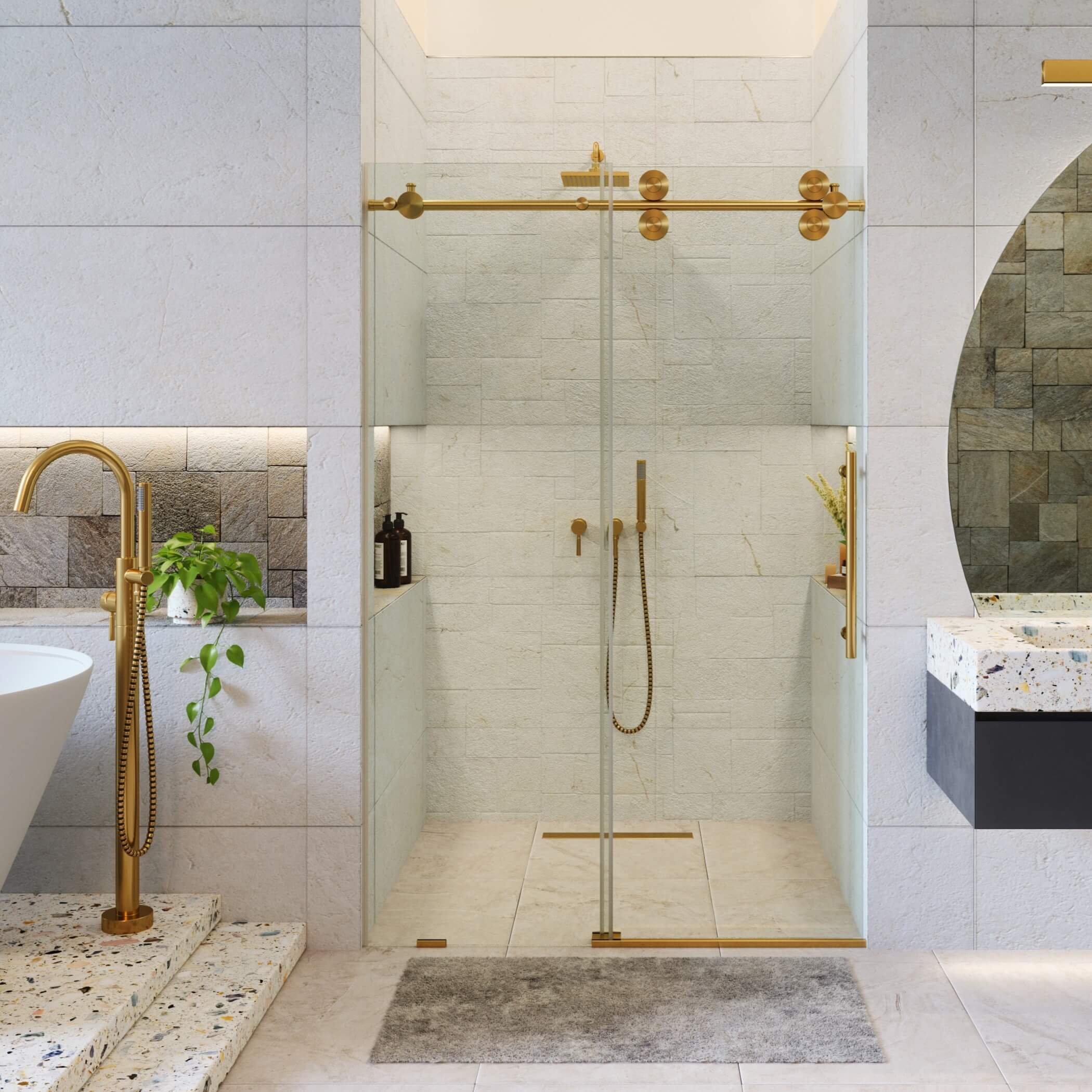 Shower Door Sliding Frameless
