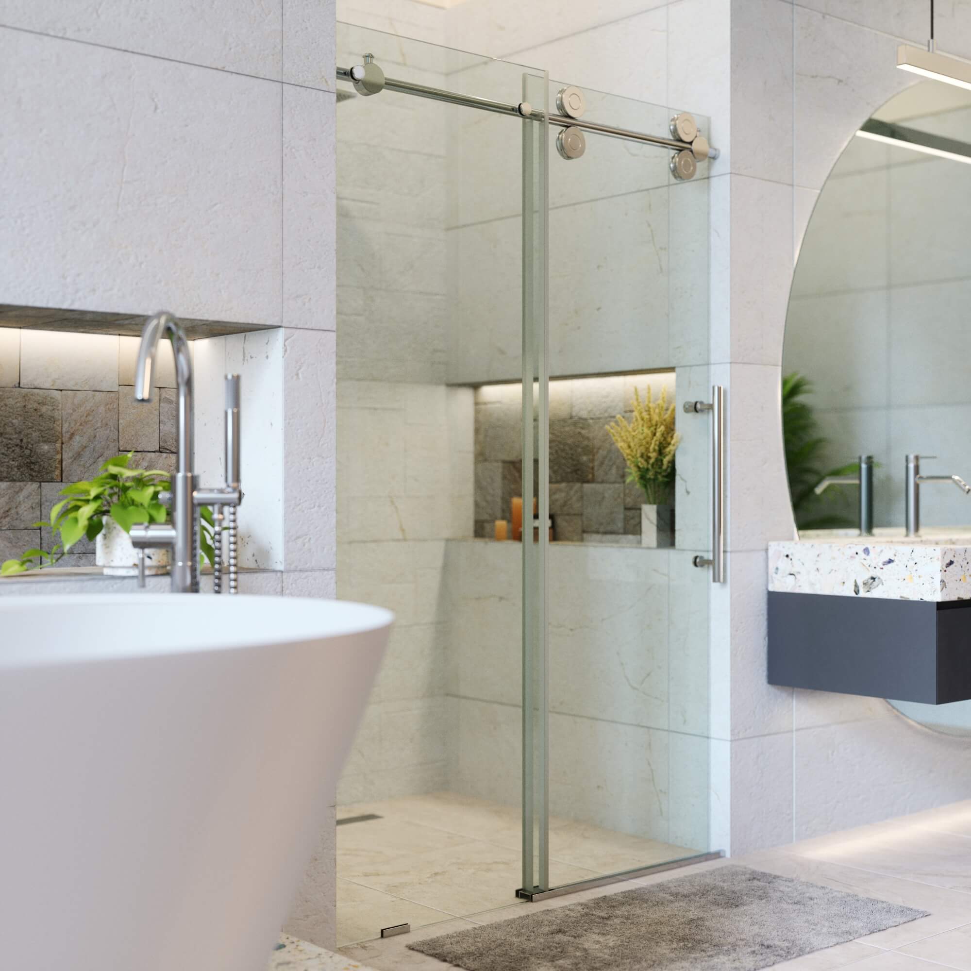 Shower Door Sliding Frameless