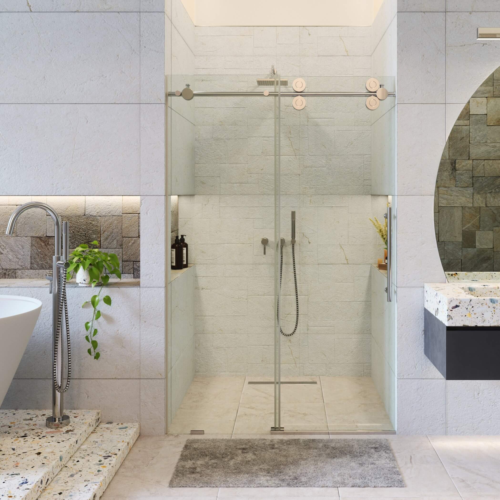 Shower Door Sliding Frameless