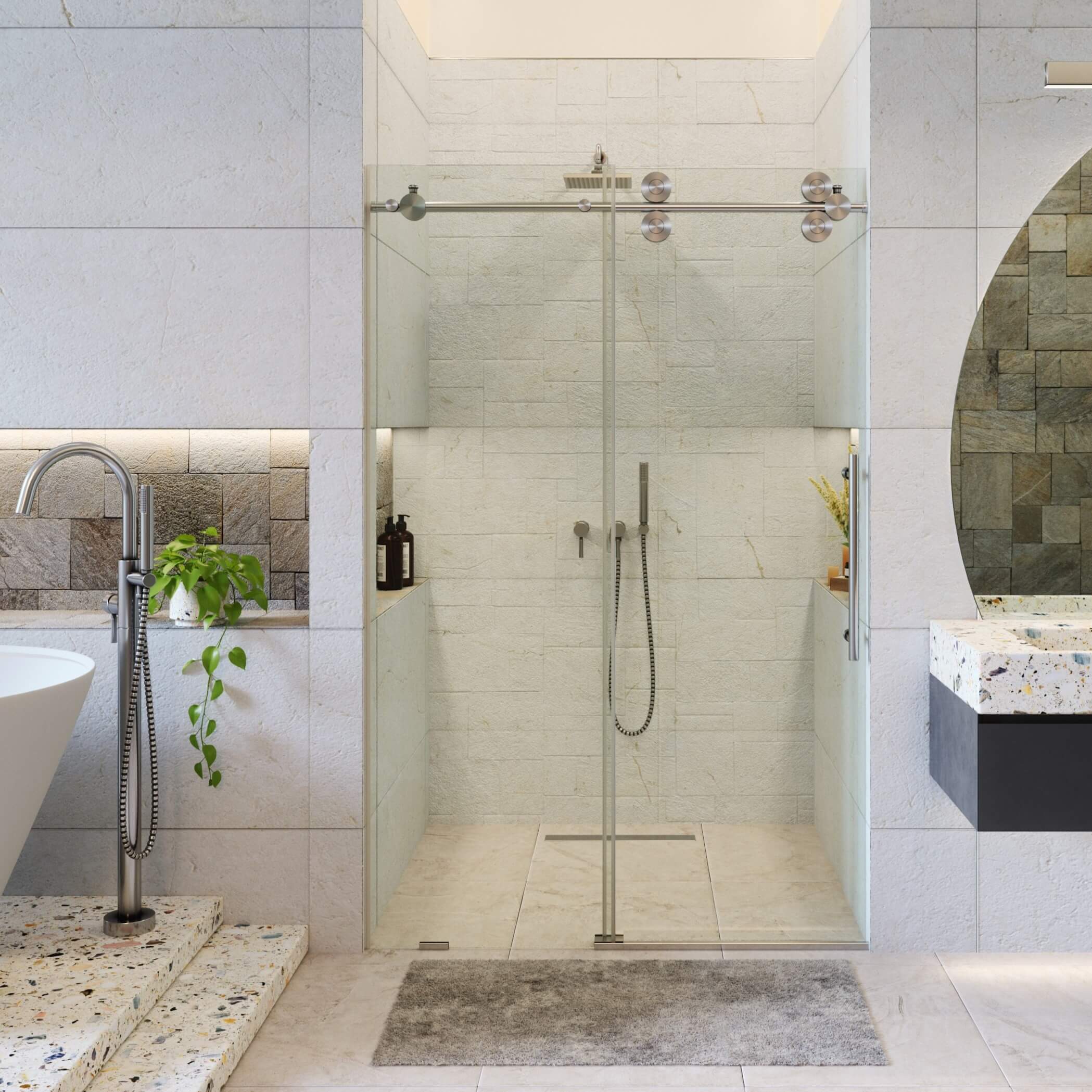 Shower Door Sliding Frameless