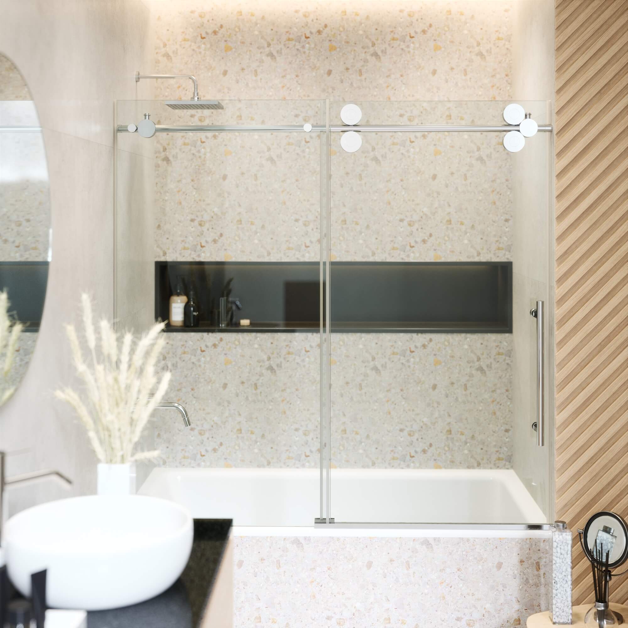 Fine Fixtures SDG60 Frameless Glass Tub Door – 60"