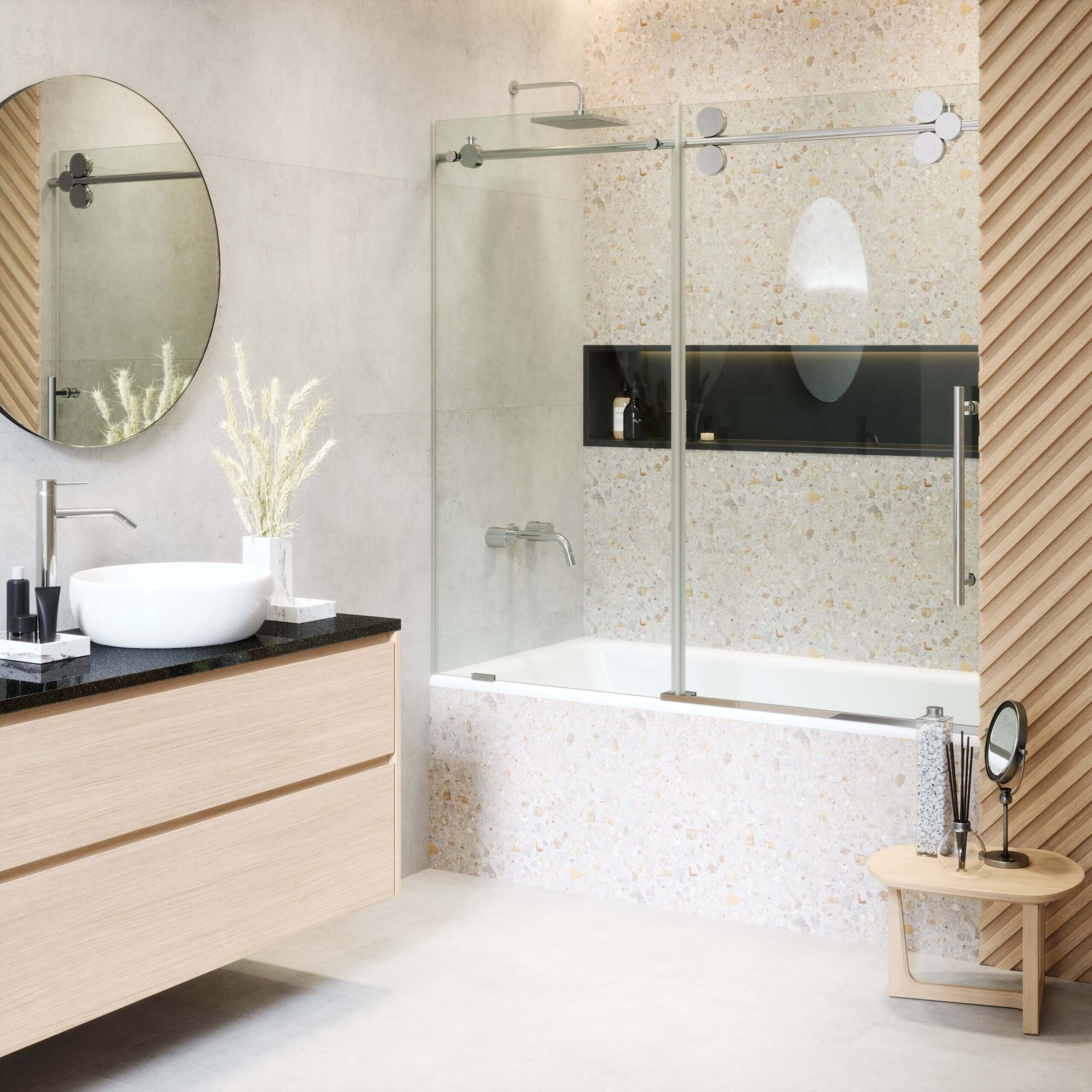 Fine Fixtures SDG60 Frameless Glass Tub Door – 60"