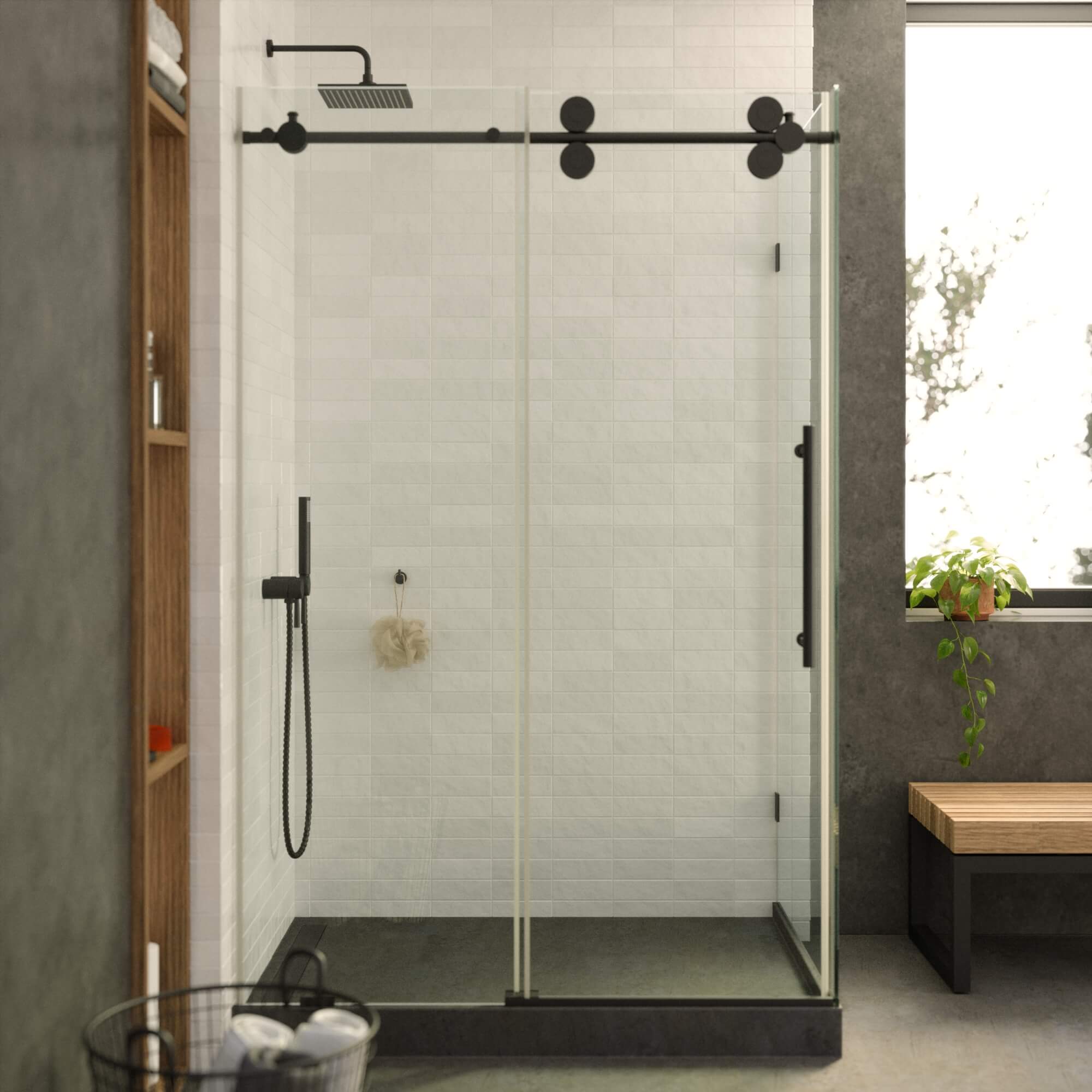 Fine Fixtures Shower Enclosure Rectangle Sliding Frameless