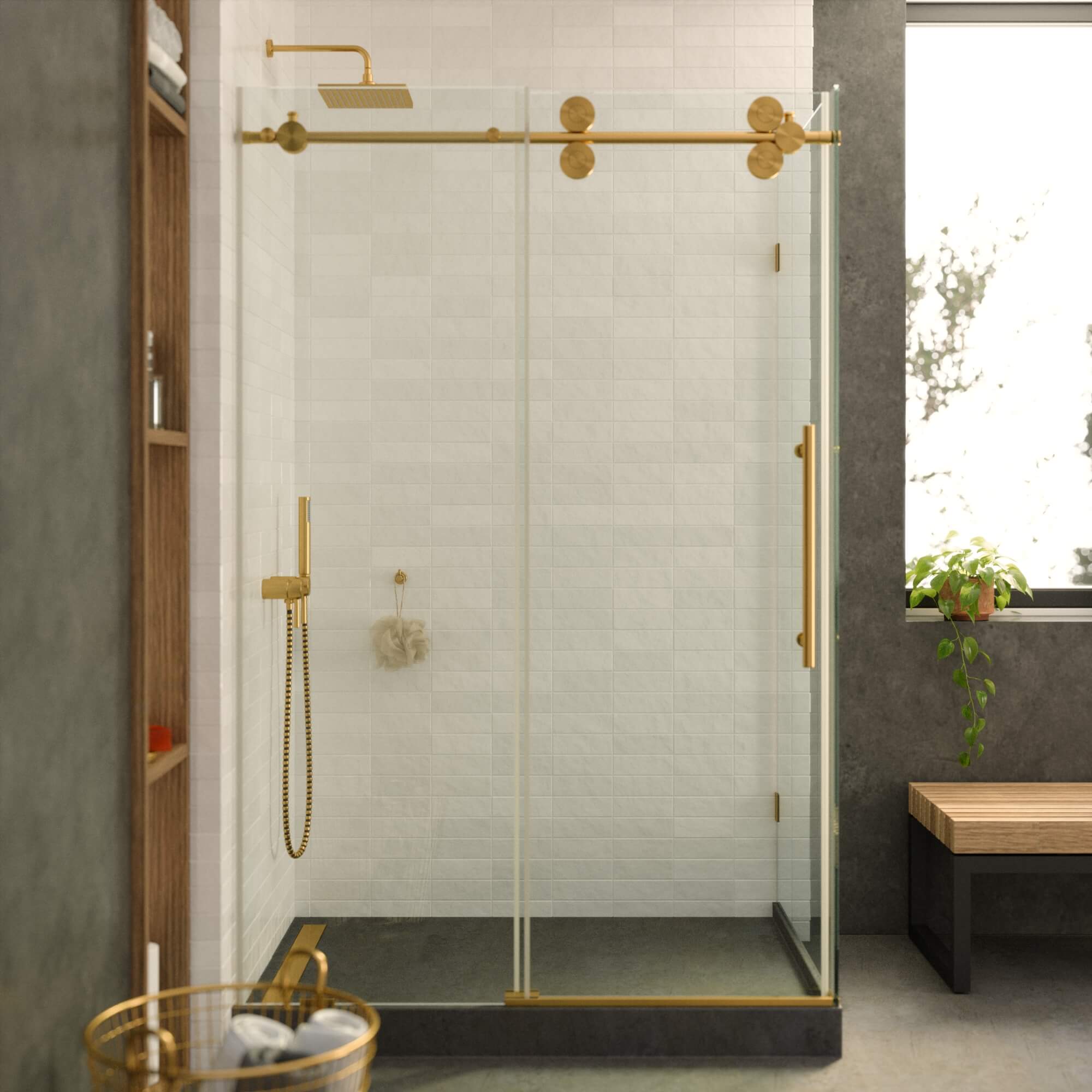 Fine Fixtures Shower Enclosure Rectangle Sliding Frameless