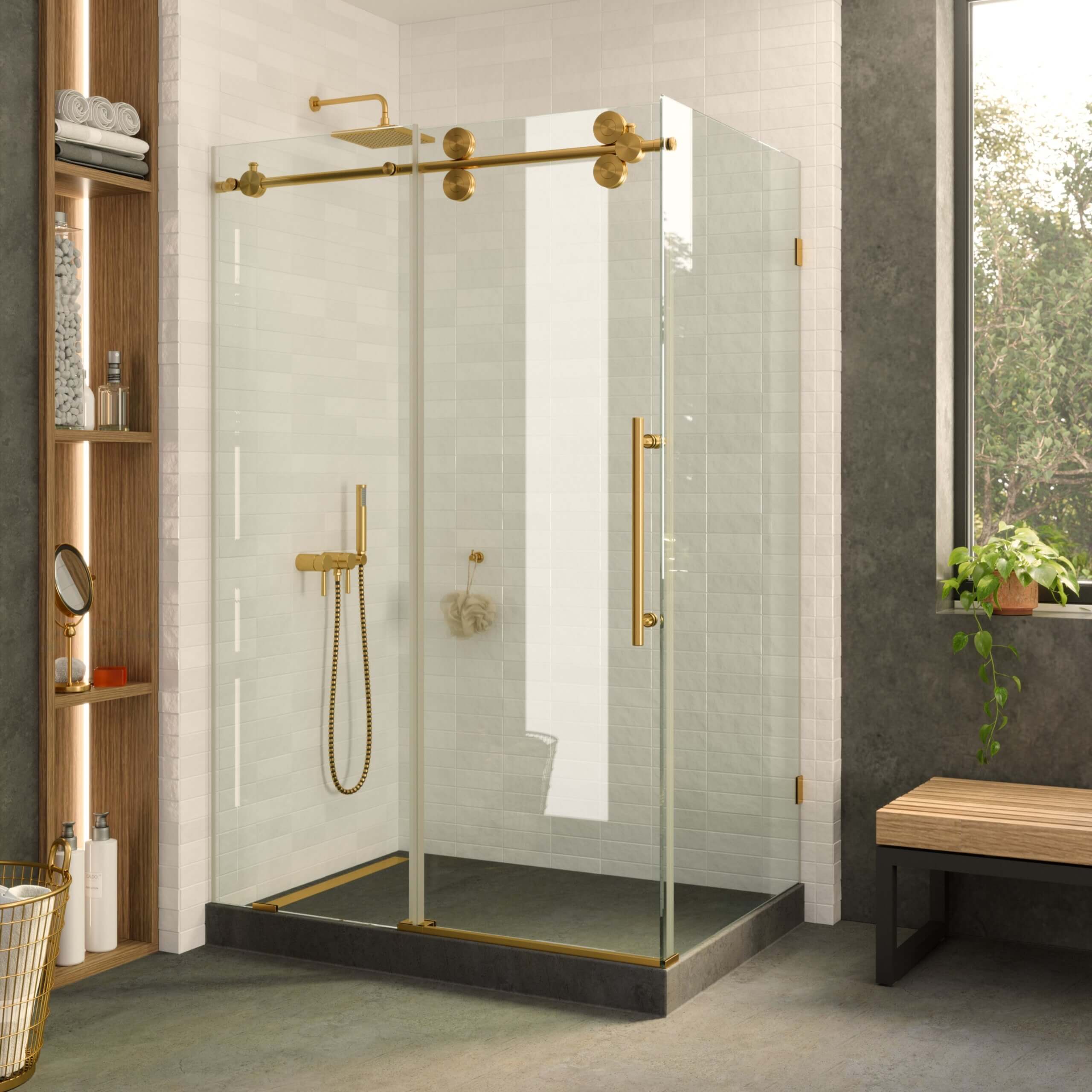 Fine Fixtures Shower Enclosure Rectangle Sliding Frameless