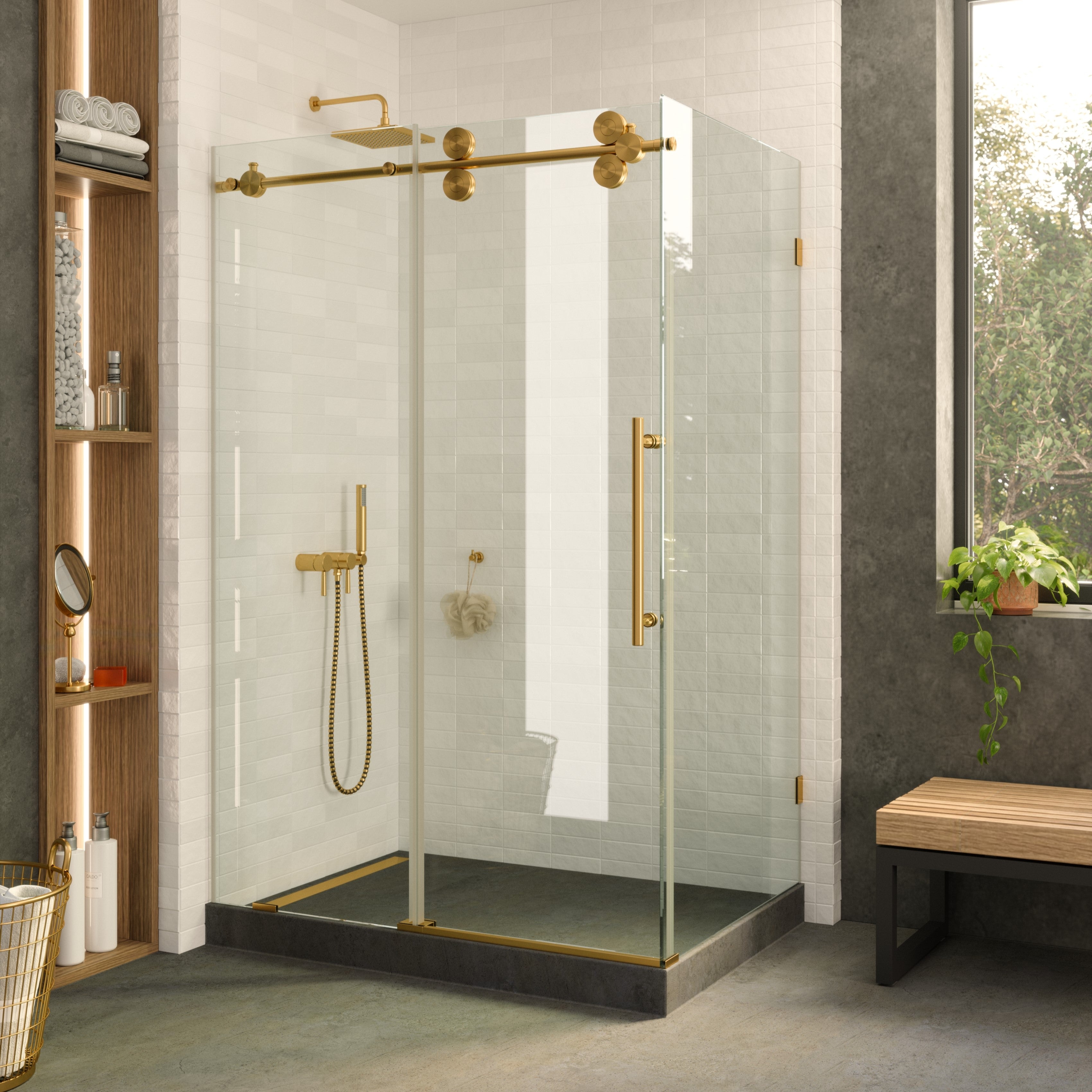 Fine Fixtures Shower Enclosure Rectangle Sliding Frameless