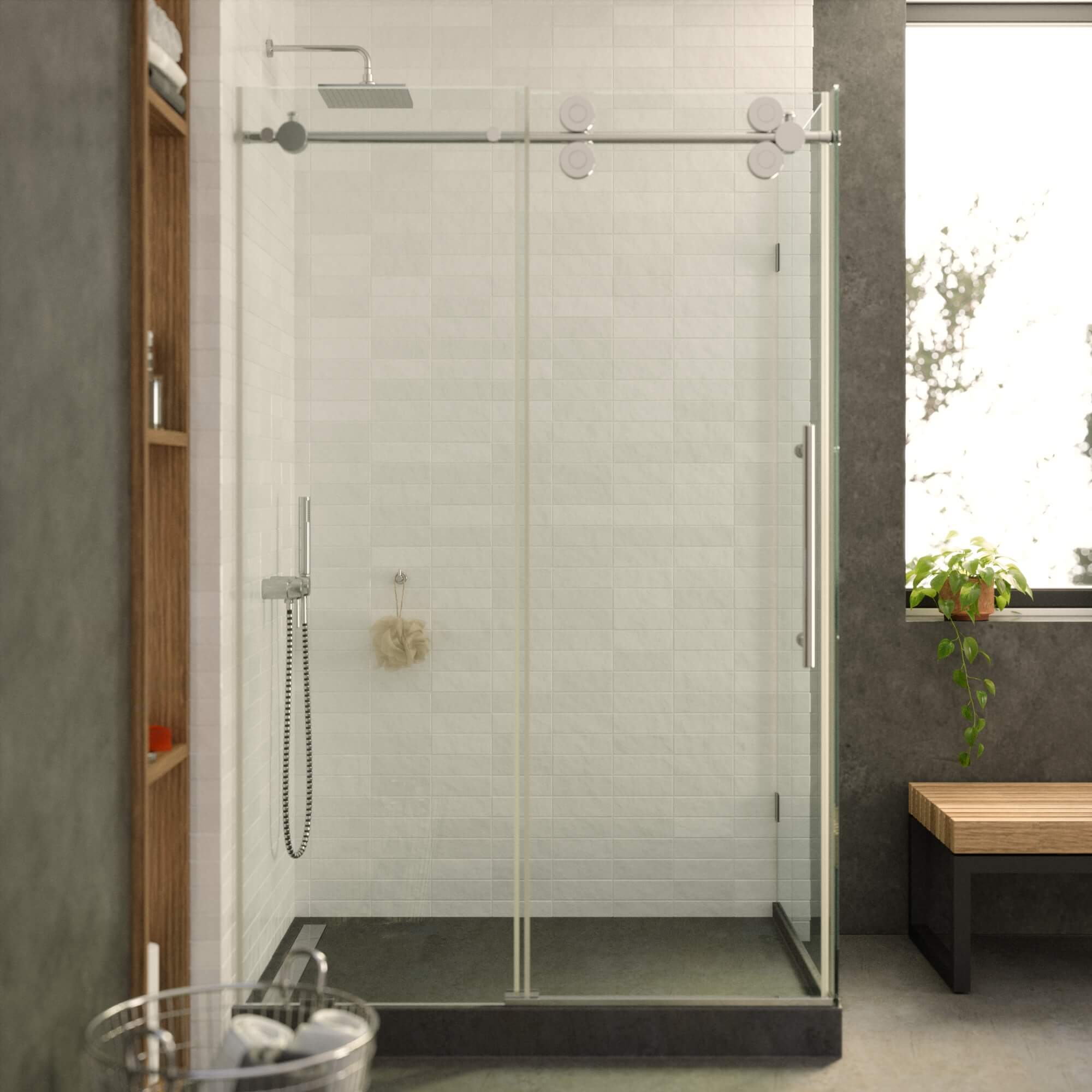 Fine Fixtures Shower Enclosure Rectangle Sliding Frameless