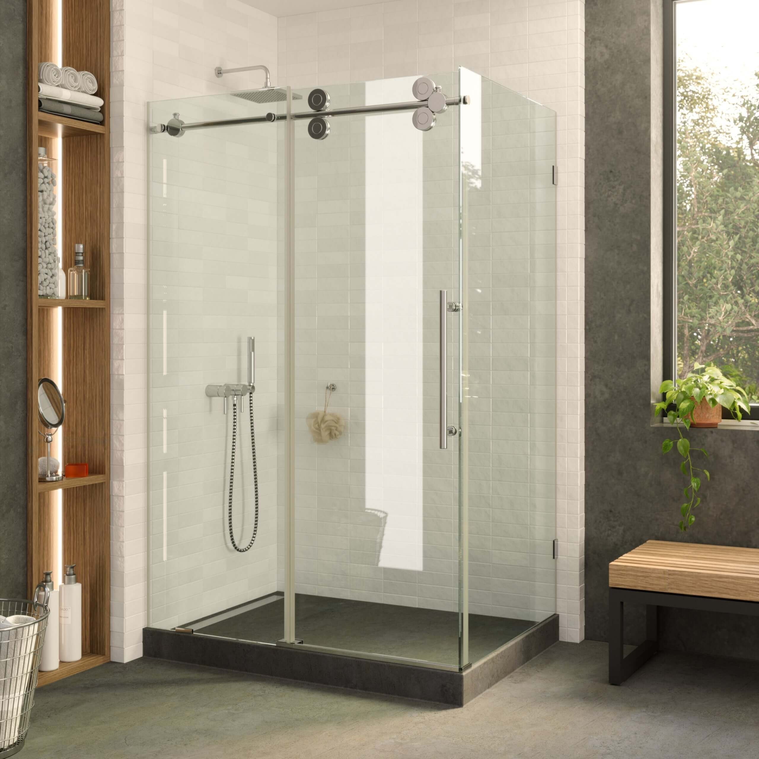 Fine Fixtures Shower Enclosure Rectangle Sliding Frameless