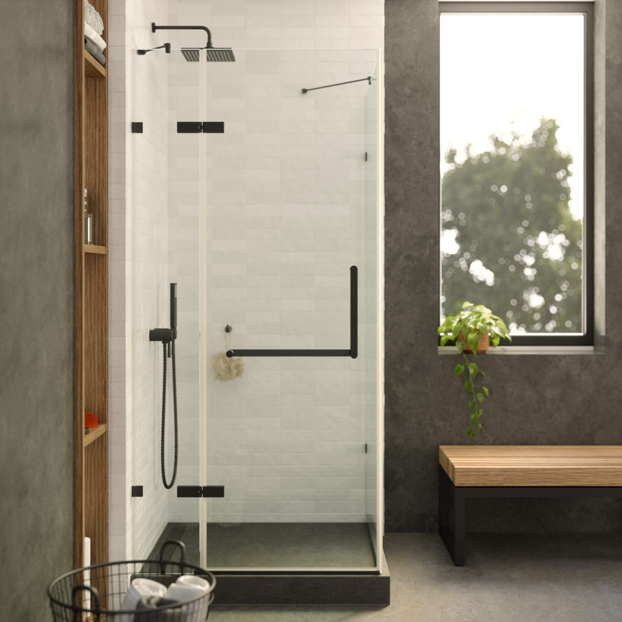 Shower Enclosure Hinged Frameless
