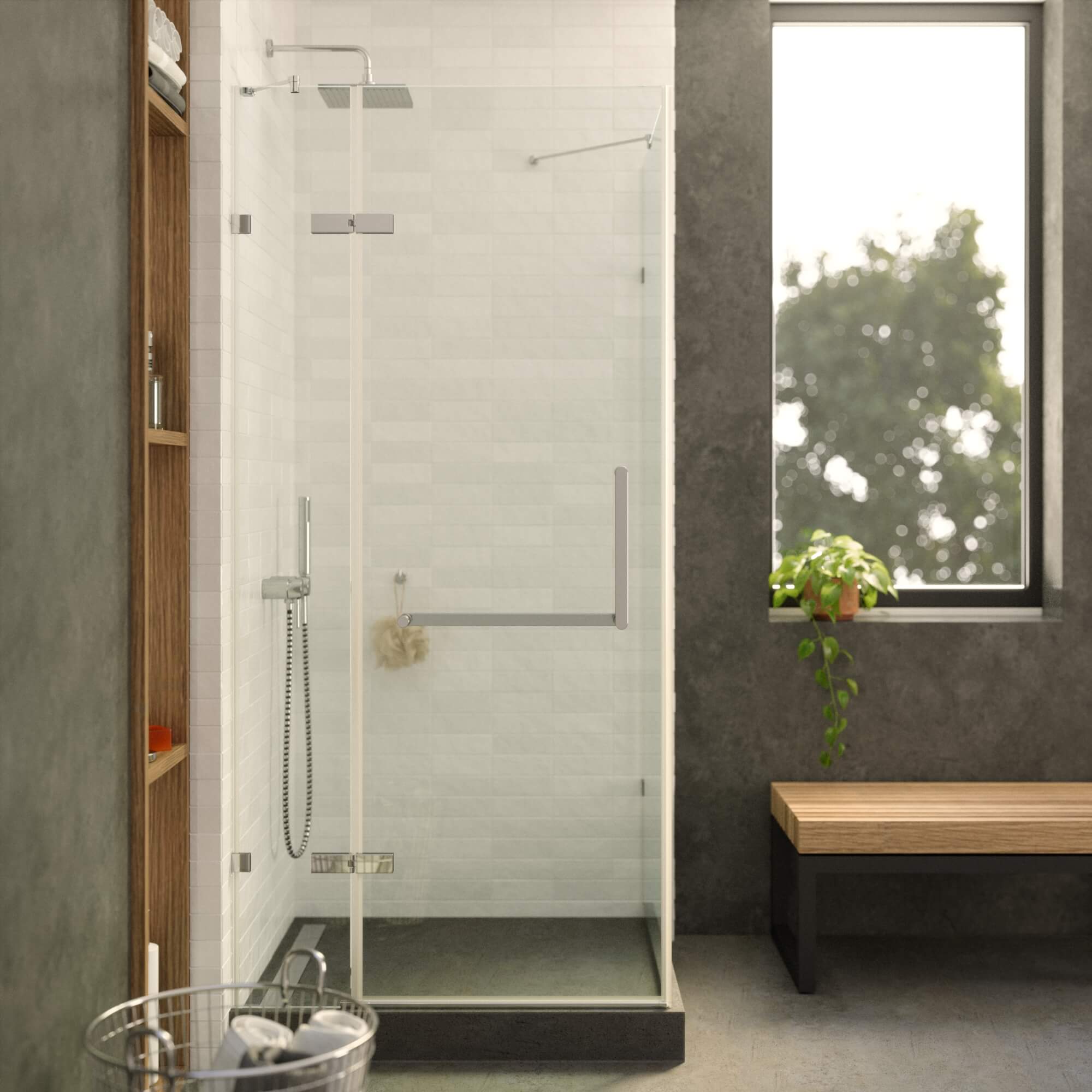 Shower Enclosure Hinged Frameless