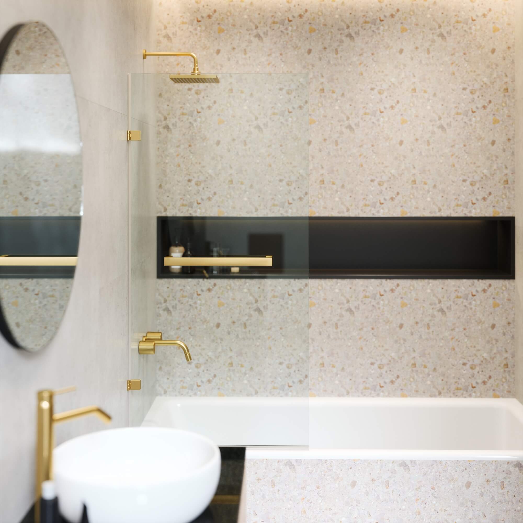Tub Door Pivot Frameless