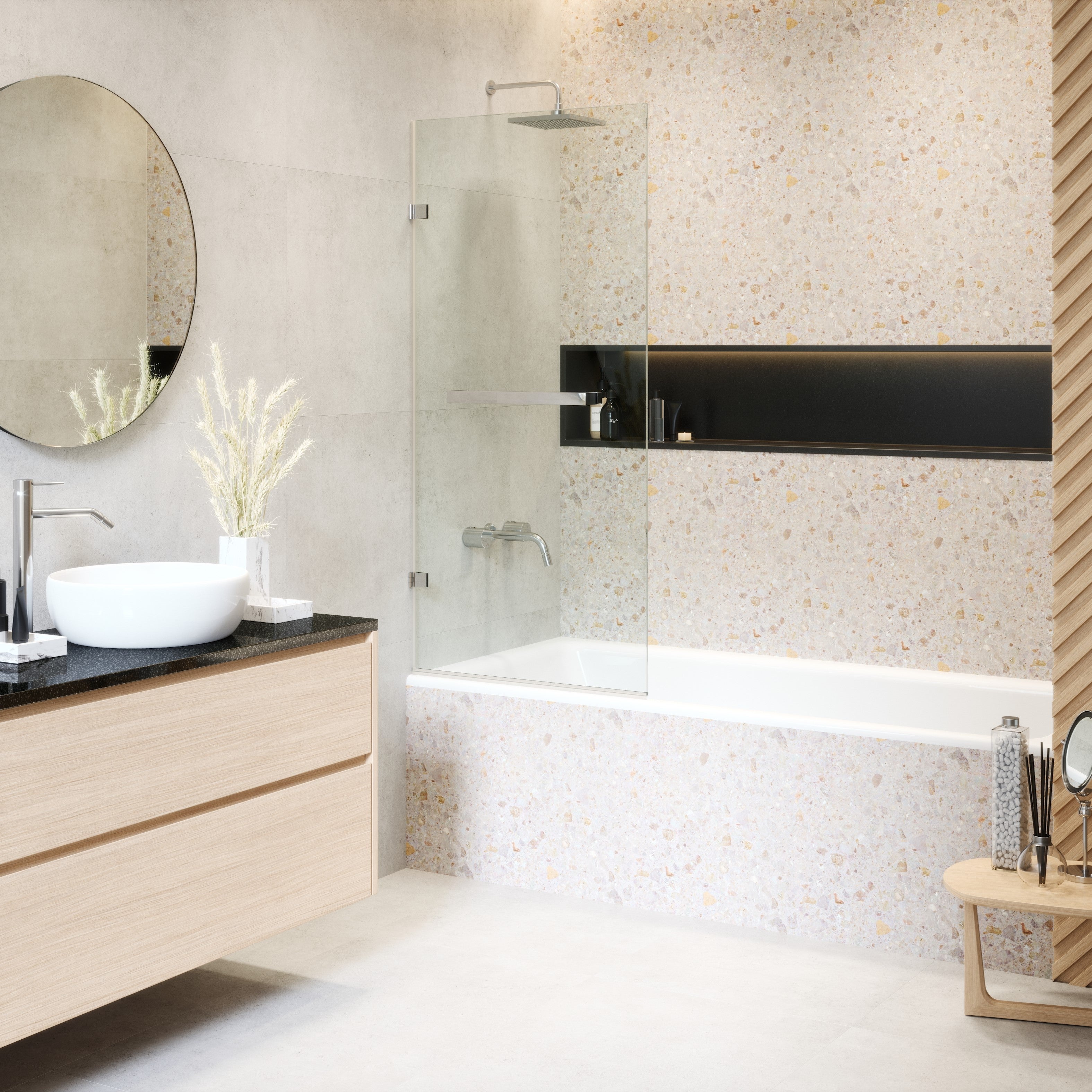 Tub Door Pivot Frameless
