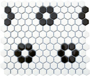 CC Mosaics Black & White Flower (12x12 Hexagon Mosaic)