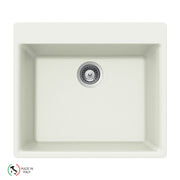 Houzer Cassiano 24 inch Granite Composite Drop-in Topmount Single Bowl Kitchen Sink - G-100