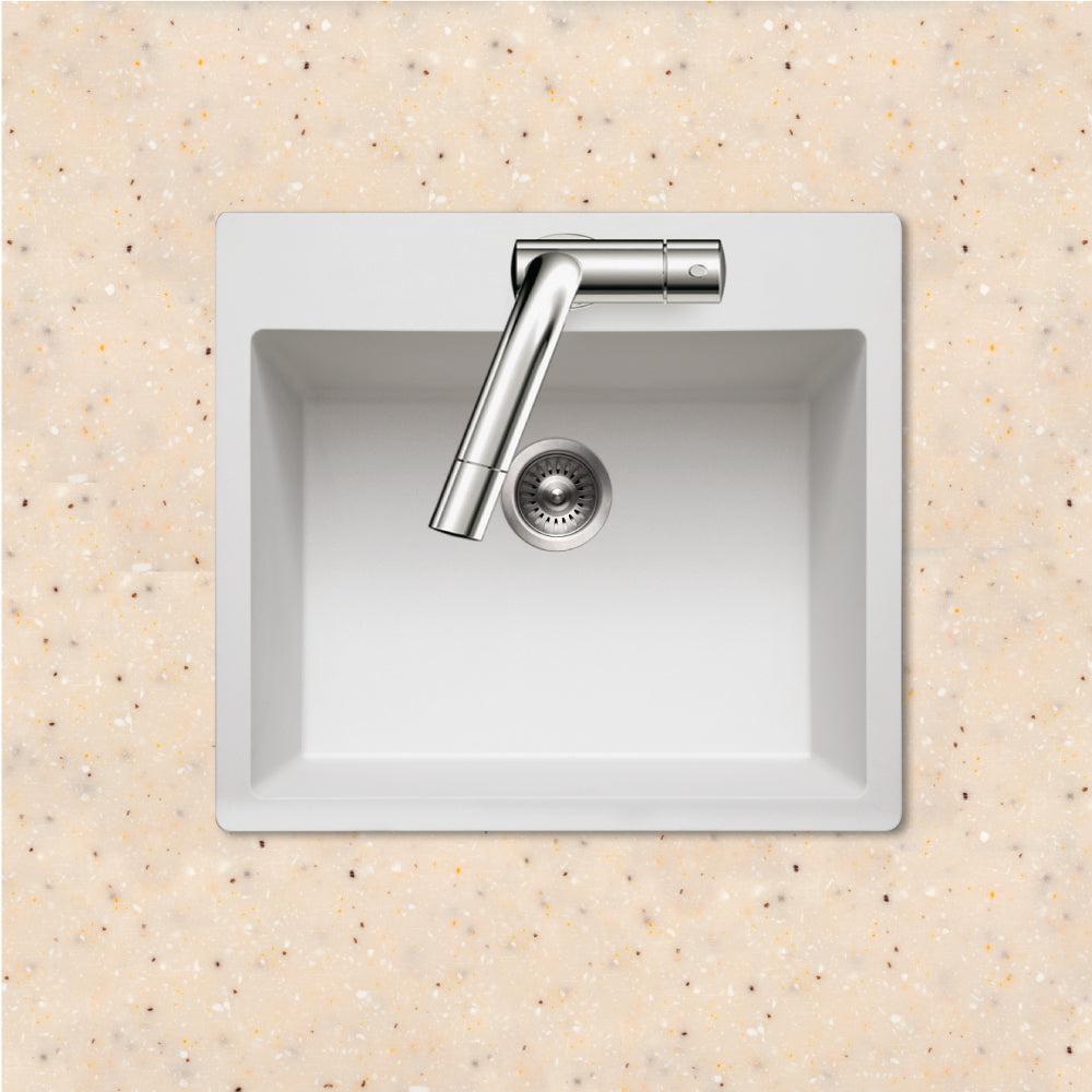 Houzer Quartztone 25" Granite Composite Drop-in Topmount Single Bowl Kitchen Sink