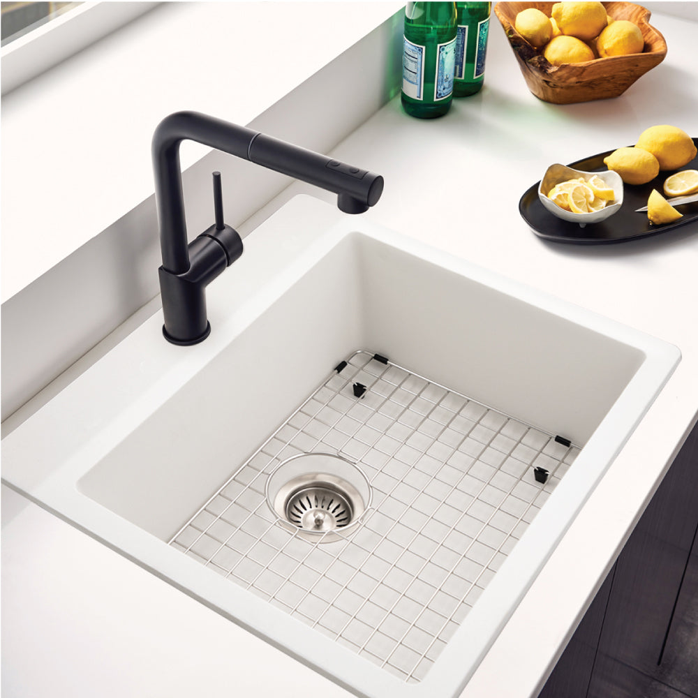 Houzer Quartztone 25" Granite Composite Drop-in Topmount Single Bowl Kitchen Sink