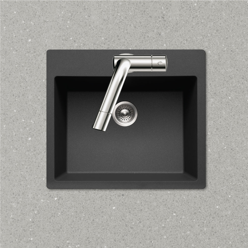 Houzer Quartztone 25" Granite Composite Drop-in Topmount Single Bowl Kitchen Sink