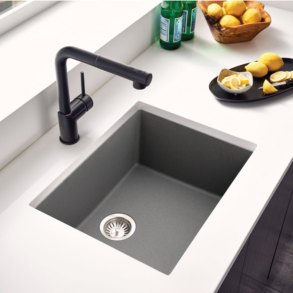 Houzer Quartztone 24" Granite Composite Undermount Single Bowl Kitchen Sink