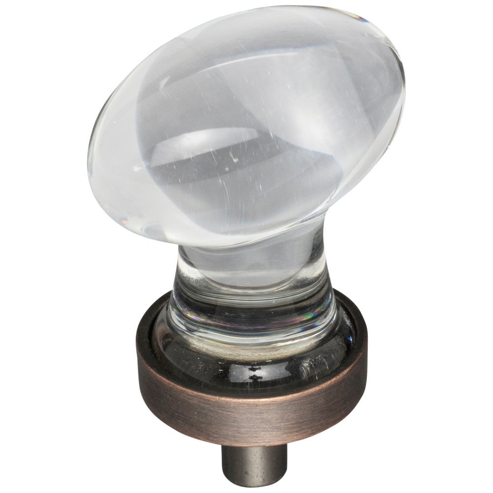 Hardware Resources 1-1/4" Overall Length Satin Nickel Football Glass Harlow Cabinet Knob