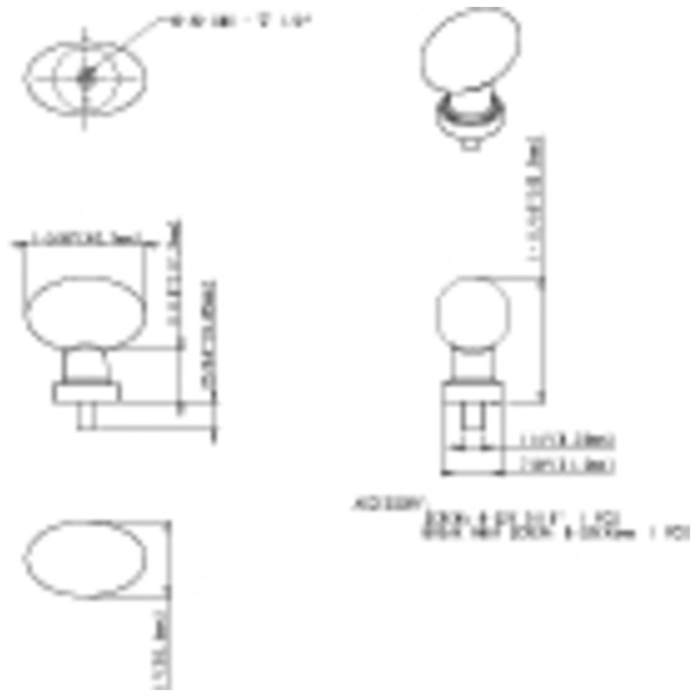 Hardware Resources 1-1/4" Overall Length Satin Nickel Football Glass Harlow Cabinet Knob