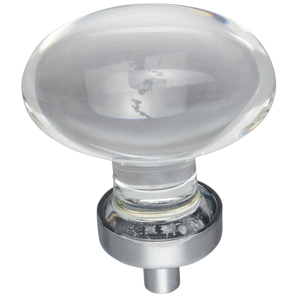Hardware Resources 1-1/4" Overall Length Satin Nickel Football Glass Harlow Cabinet Knob