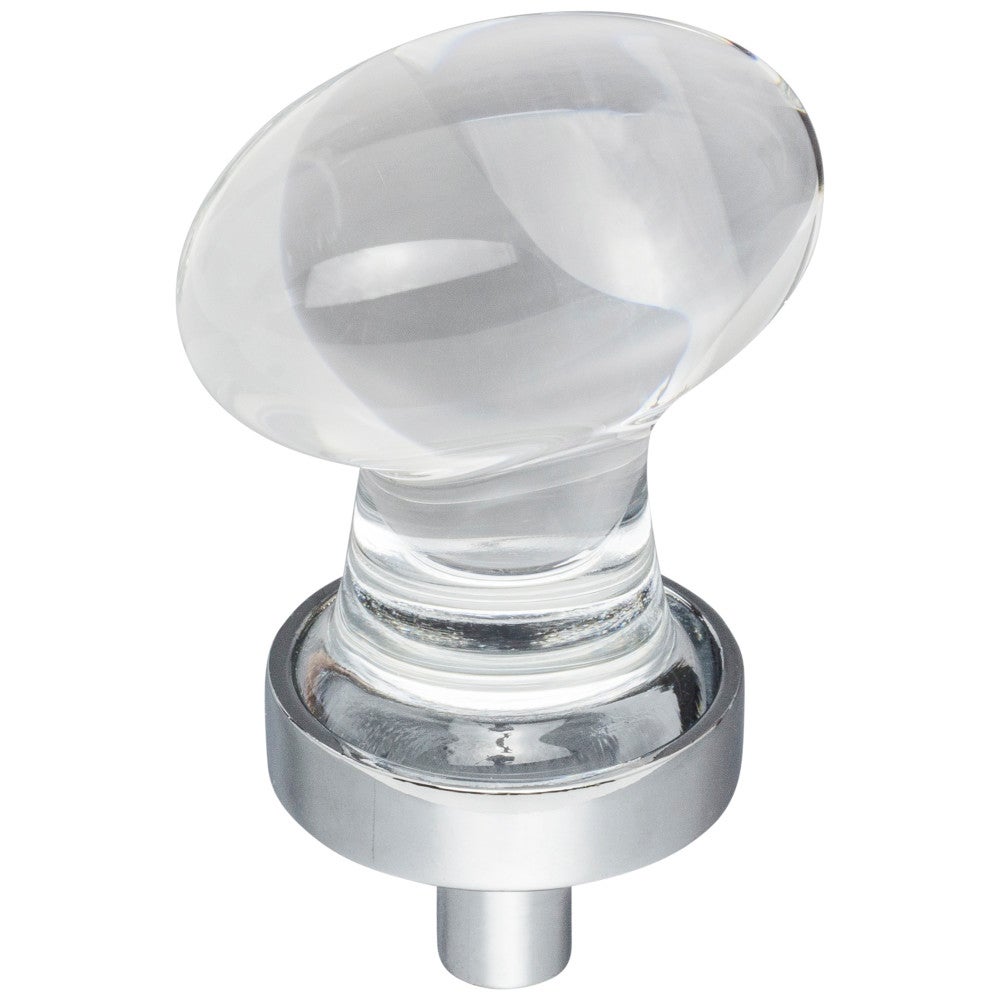 Hardware Resources 1-1/4" Overall Length Satin Nickel Football Glass Harlow Cabinet Knob