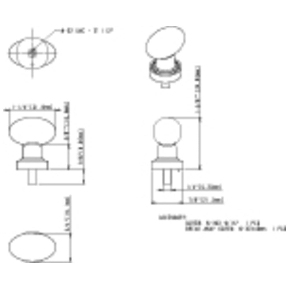Hardware Resources 1-1/4" Overall Length Satin Nickel Football Glass Harlow Cabinet Knob