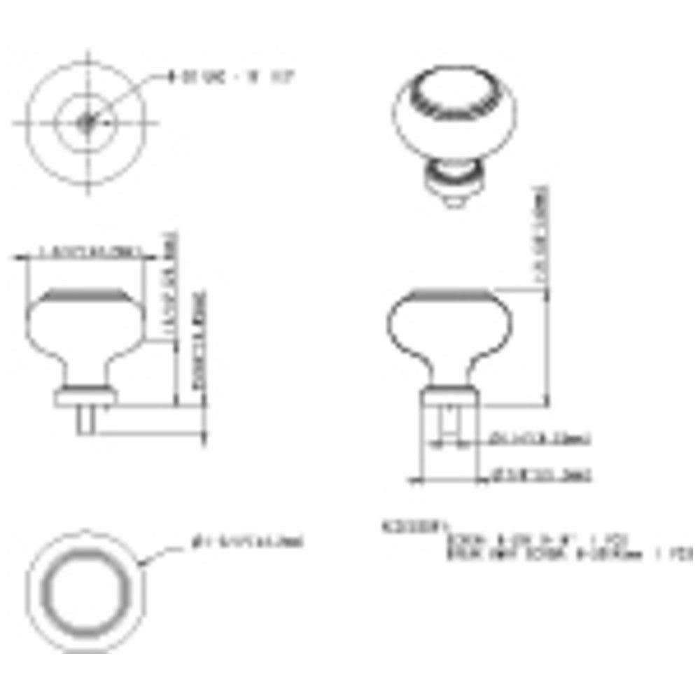 Hardware Resources 1-7/16" Diameter Satin Nickel Button Glass Harlow Cabinet Knob