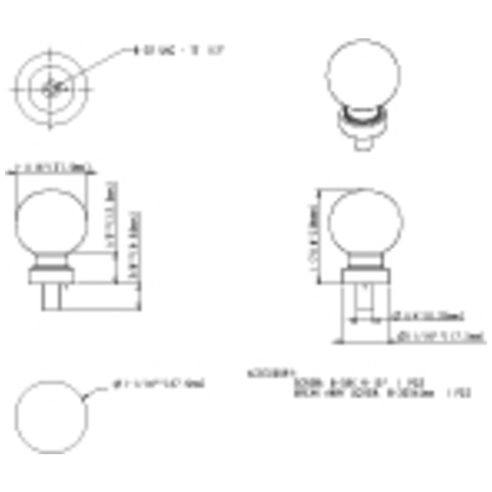 Hardware Resources 1-1/16" Diameter Satin Nickel Sphere Glass Harlow Cabinet Knob