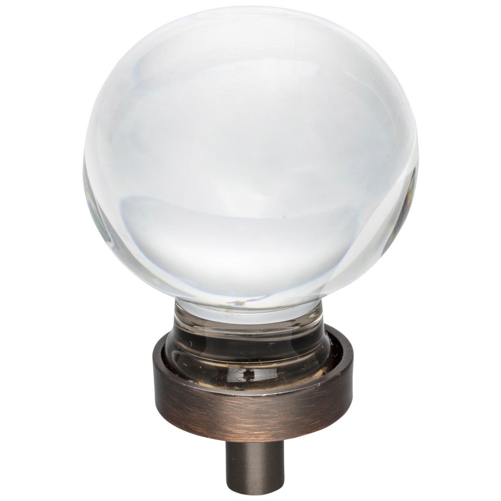 Hardware Resources 1-1/16" Diameter Satin Nickel Sphere Glass Harlow Cabinet Knob