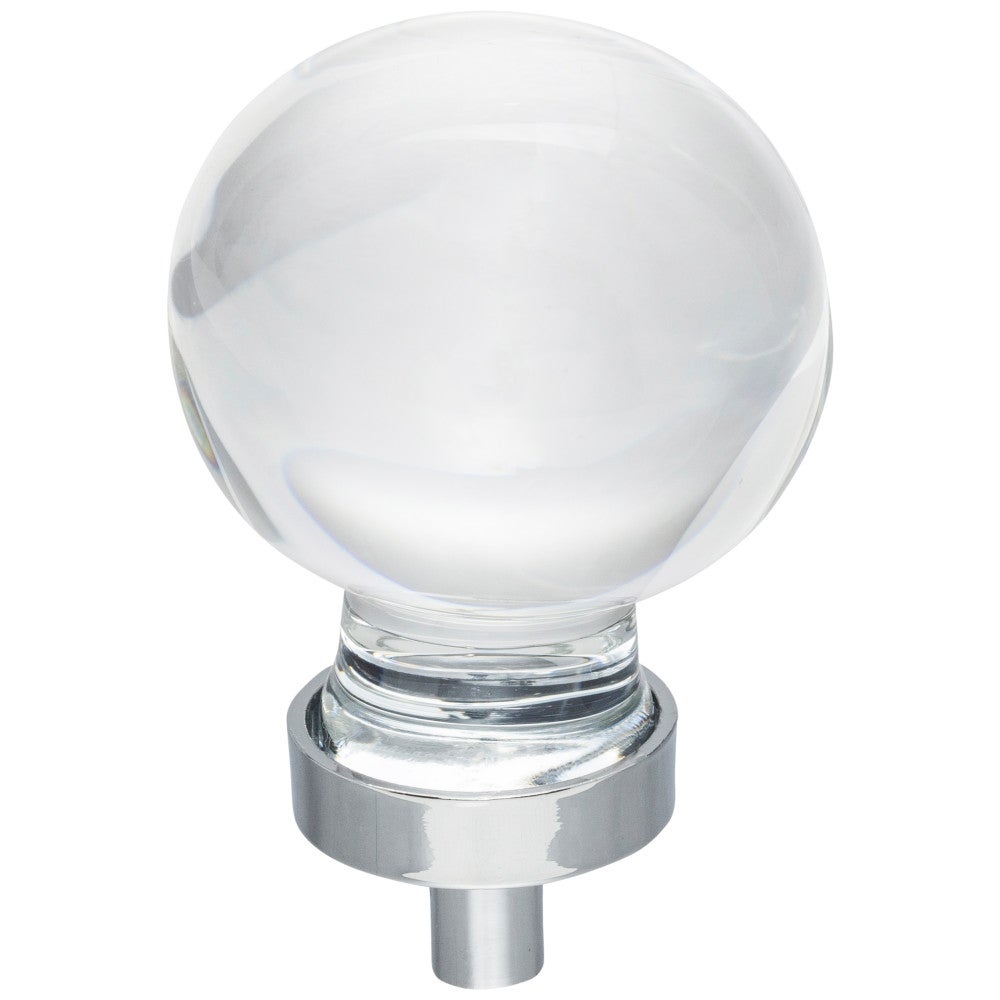 Hardware Resources 1-1/16" Diameter Satin Nickel Sphere Glass Harlow Cabinet Knob