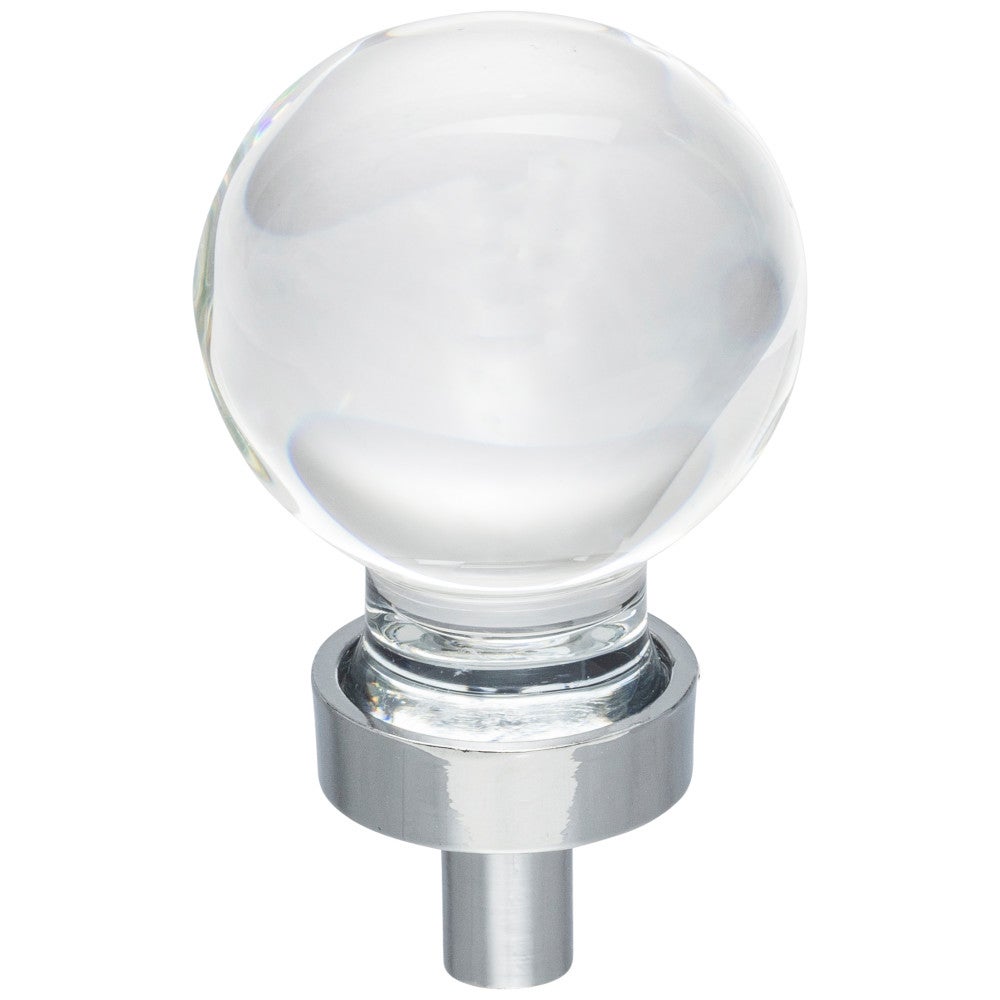 Hardware Resources 1-1/16" Diameter Satin Nickel Sphere Glass Harlow Cabinet Knob