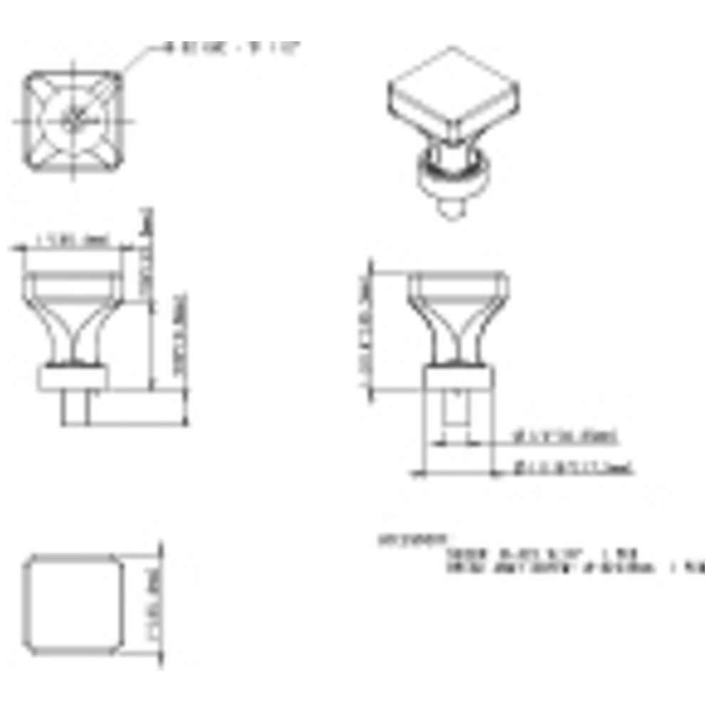 Hardware Resources 1" Overall Length Satin Nickel Square Glass Harlow Cabinet Knob