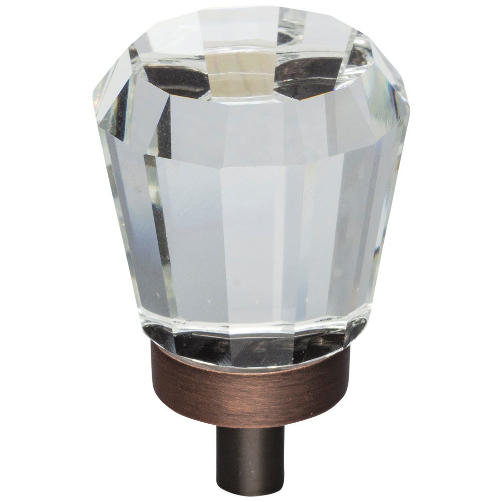 Hardware Resources 1" Overall Length Satin Nickel Faceted Glass Harlow Cabinet Knob