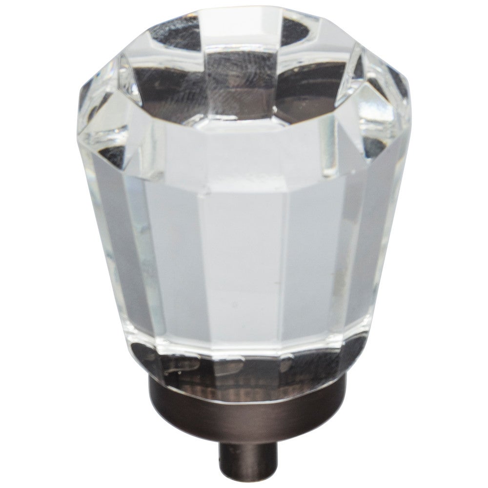 Hardware Resources 1" Overall Length Satin Nickel Faceted Glass Harlow Cabinet Knob