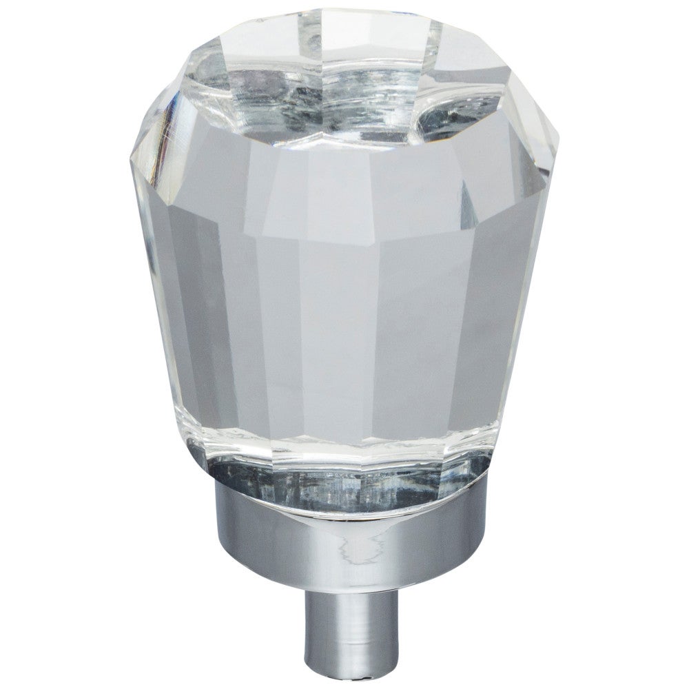 Hardware Resources 1" Overall Length Satin Nickel Faceted Glass Harlow Cabinet Knob