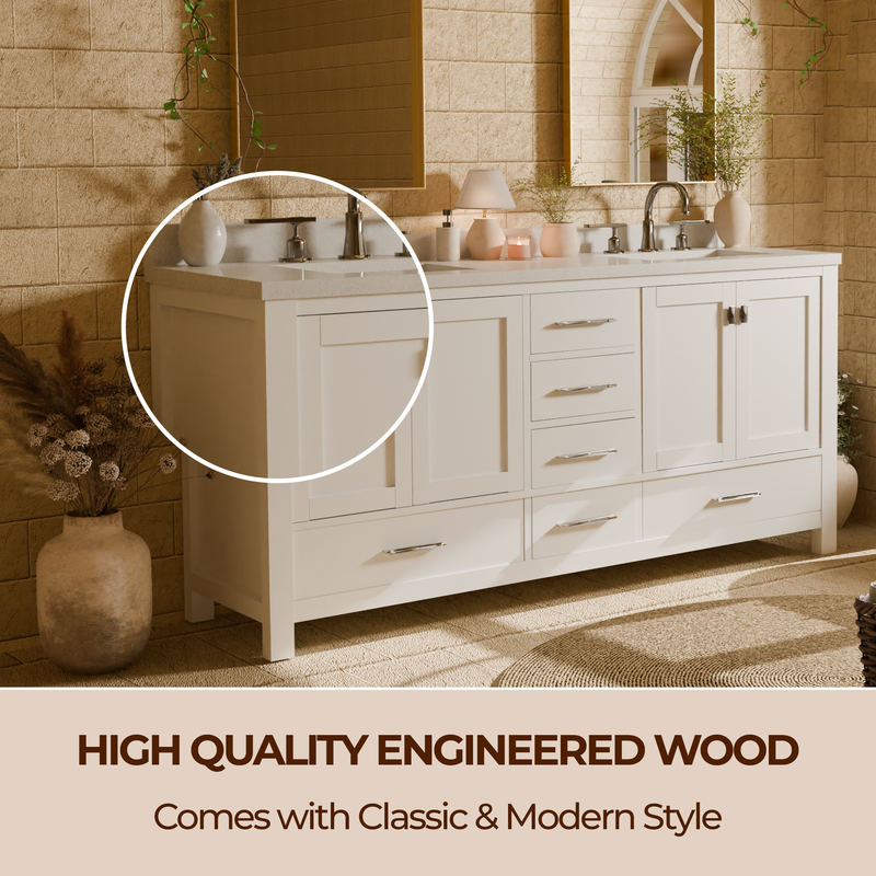 Caroline Avenue 72" Double Bath Vanity