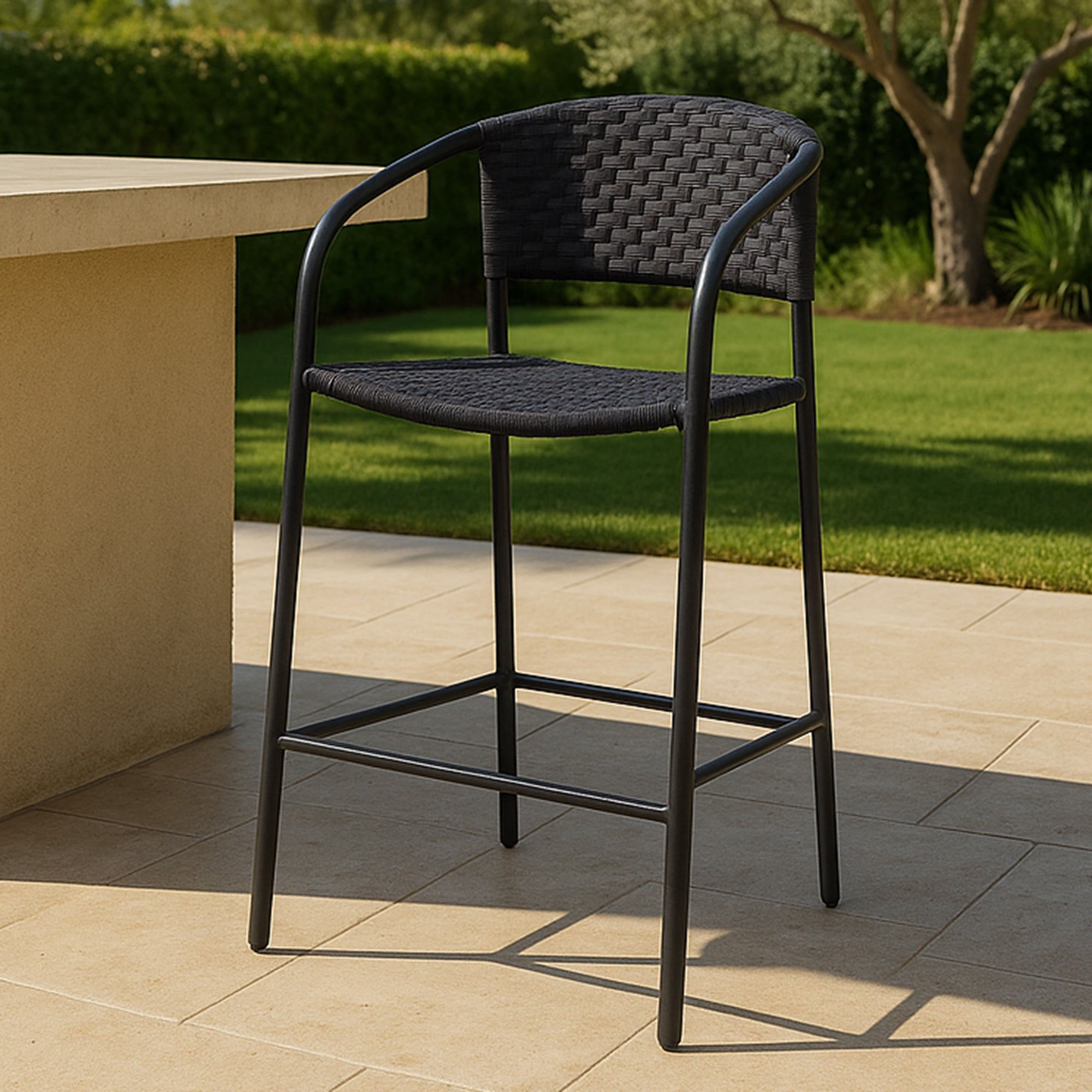 Moes Zola Outdoor Counter Chair Dark Brown GE-1008-20