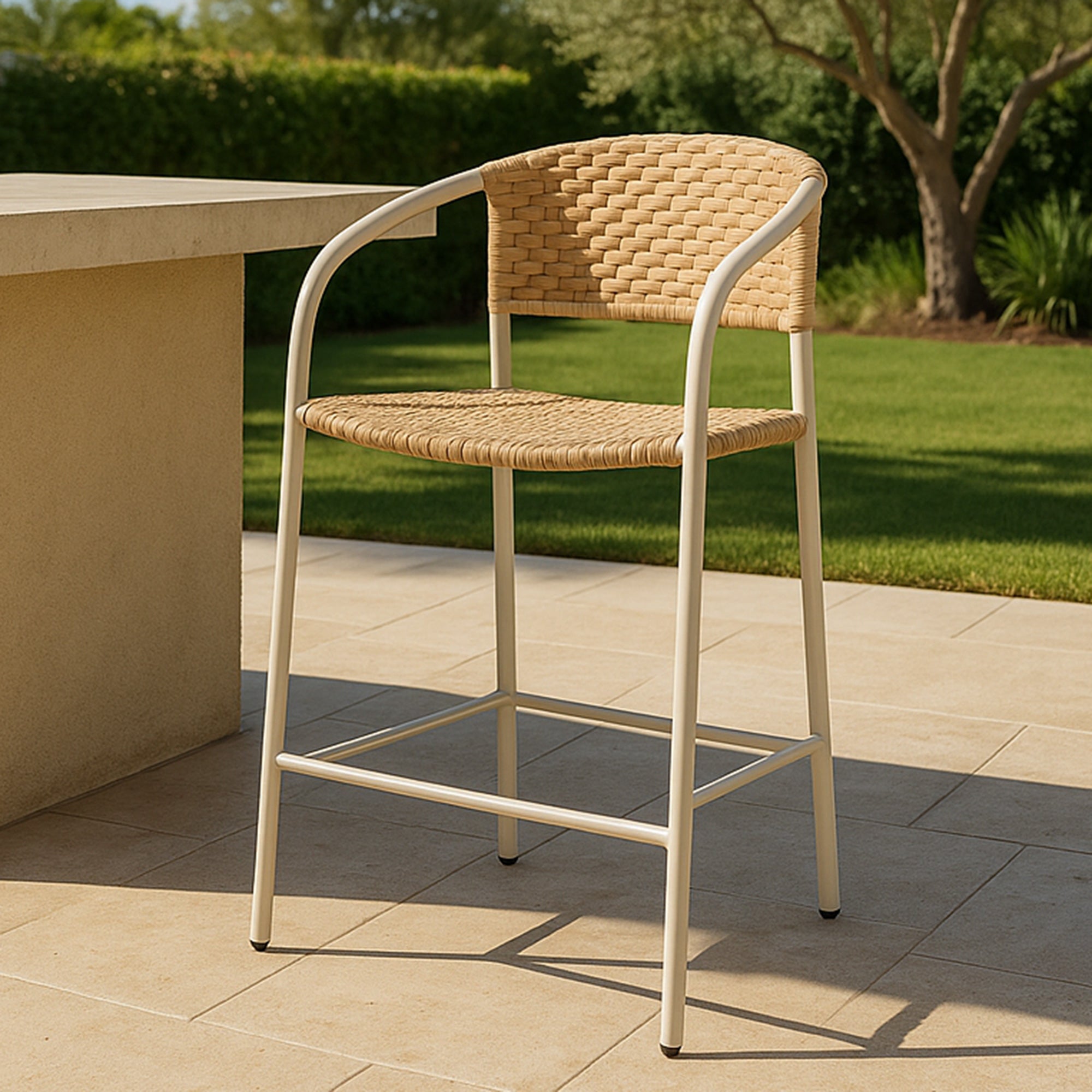 Moes Zola Outdoor Counter Chair Natural GE-1008-24